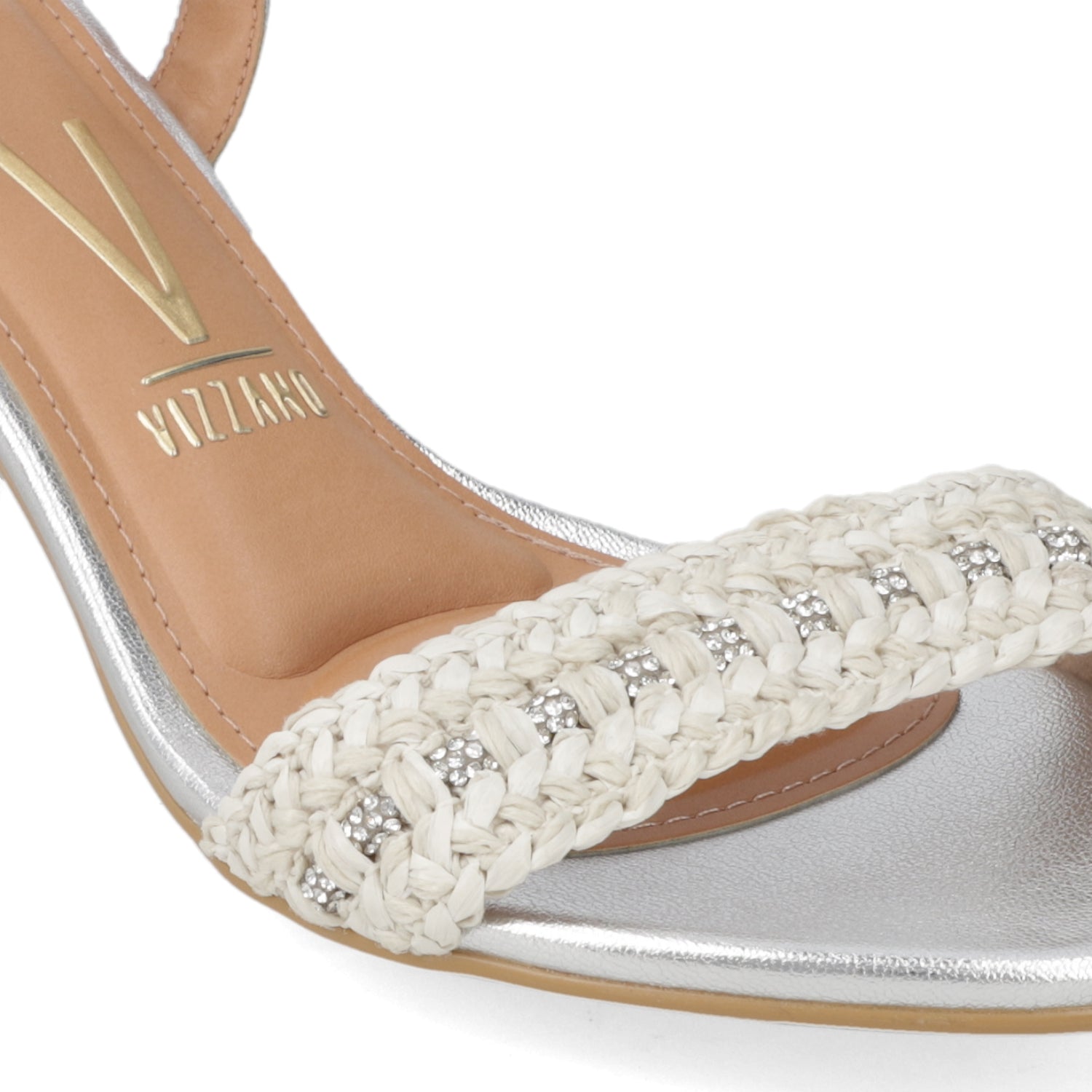 Sandalia Taco Ancho Plateada