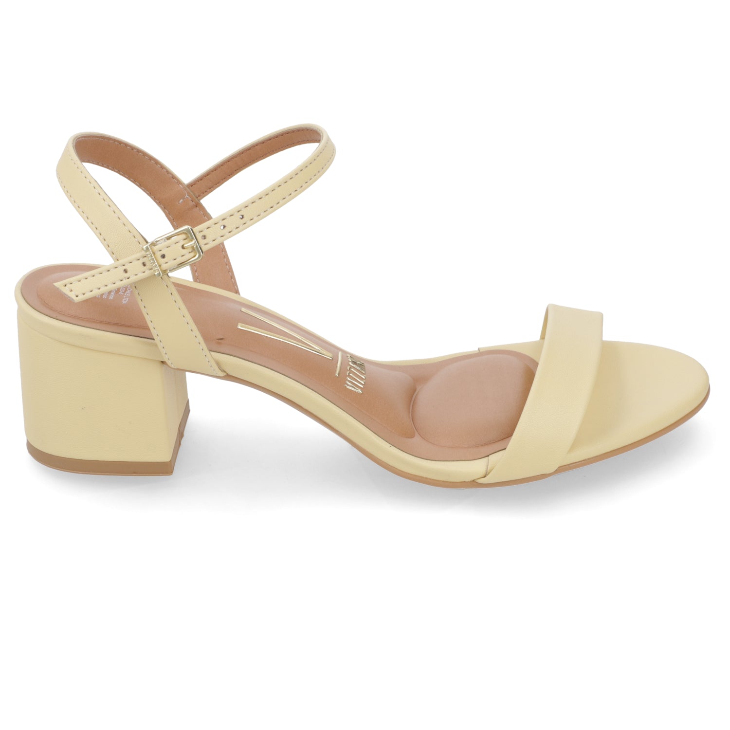 Sandalia Taco Ancho Medio Amarillo Vizzano Ecocuero 35 / Amarillo