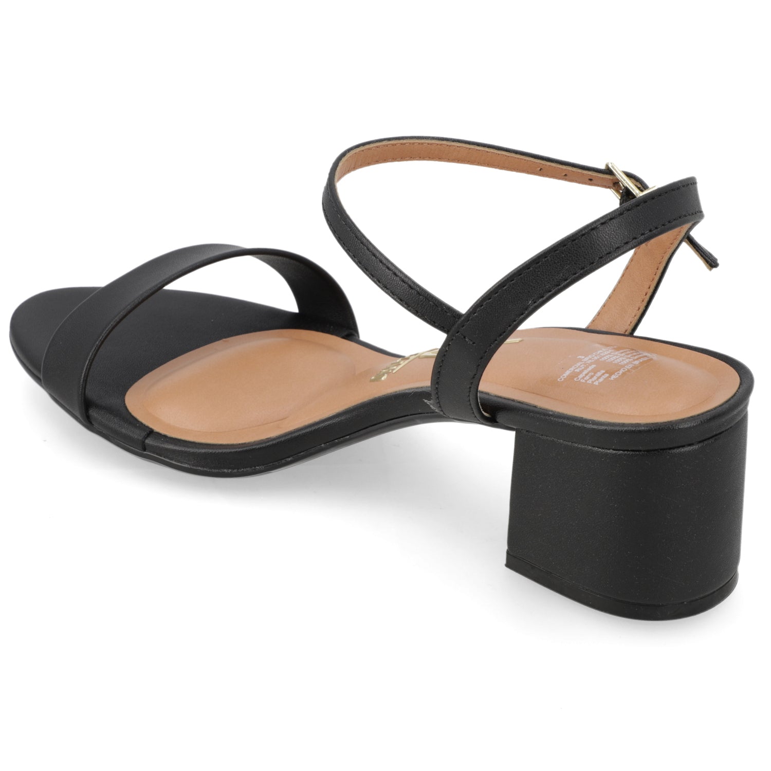 Sandalia Taco Ancho EcoCuero Negra 35