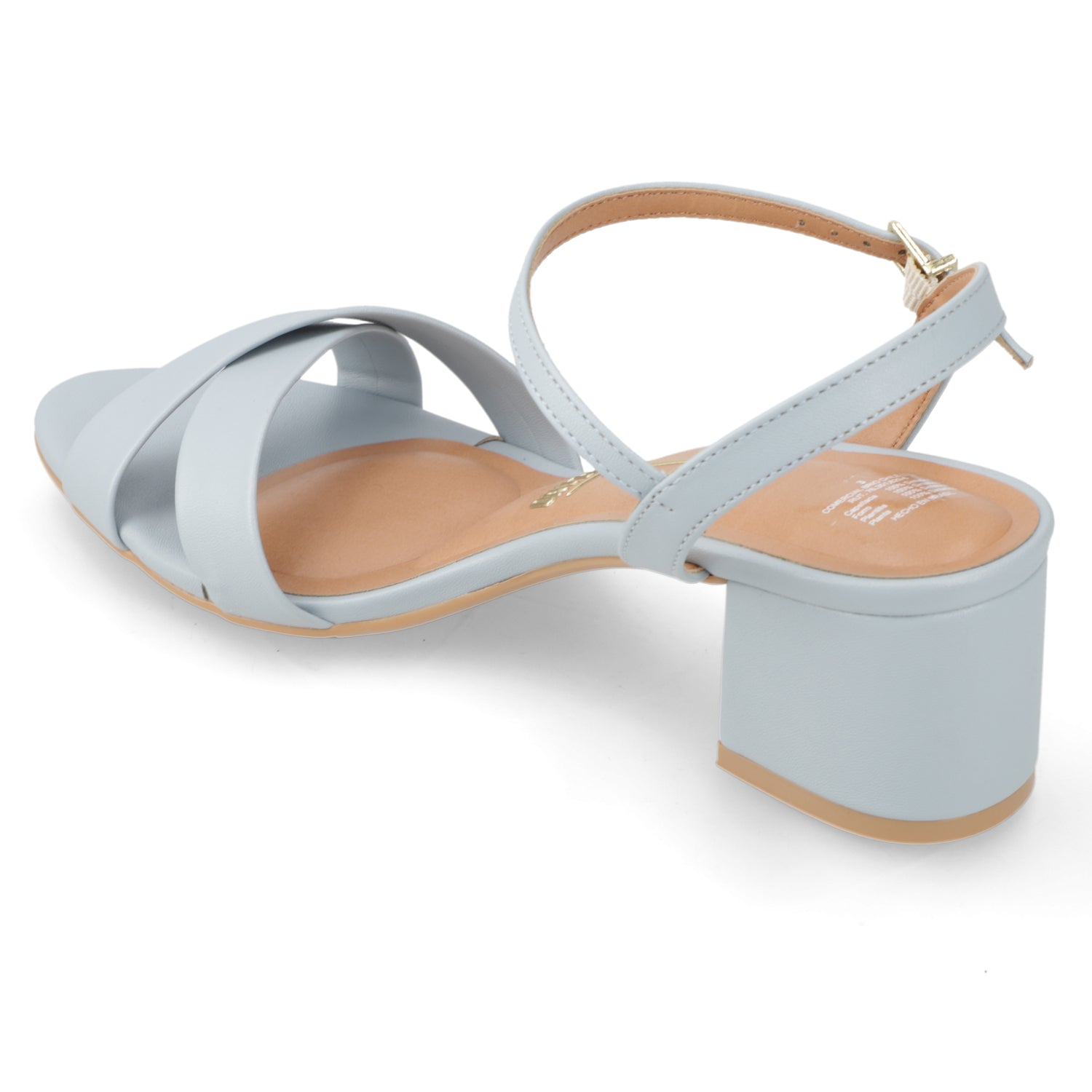 Sandalia Taco Ancho Medio Celeste Vizzano Ecocuero 35 / Celeste