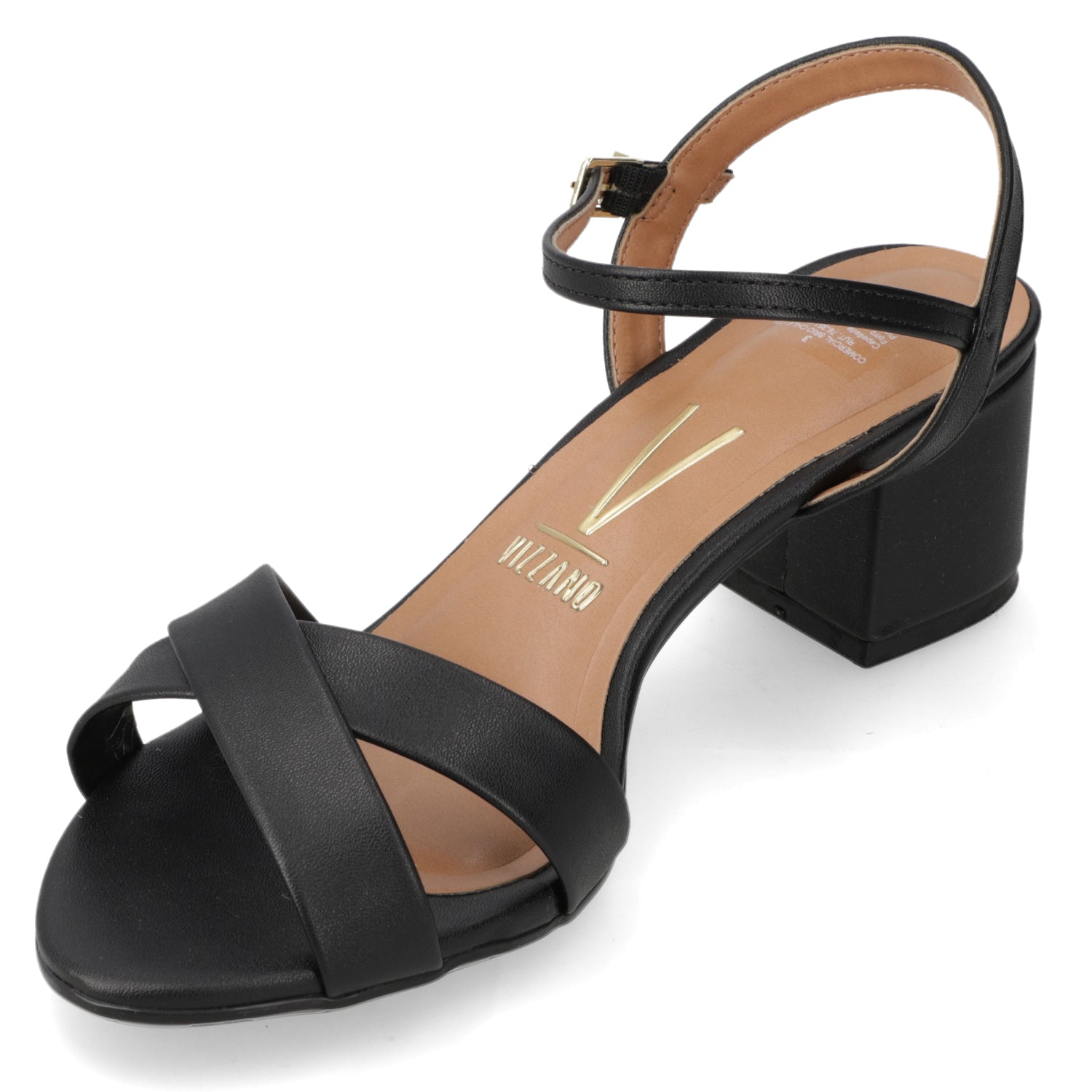 Sandalia Taco Ancho Medio Negro Vizzano Ecocuero 35 / Negro