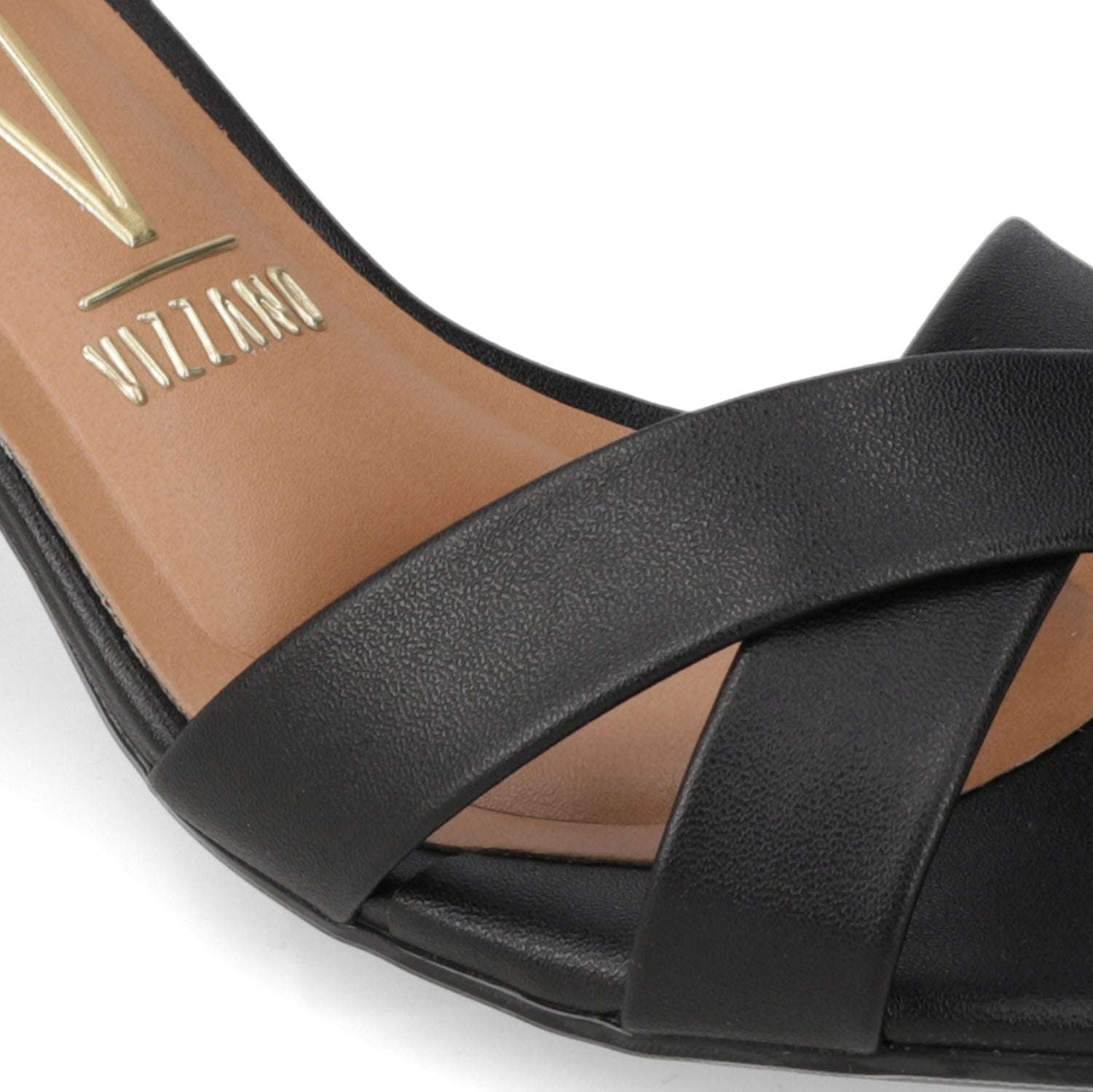 Sandalia Taco Ancho Medio Negro Vizzano Ecocuero 35 / Negro