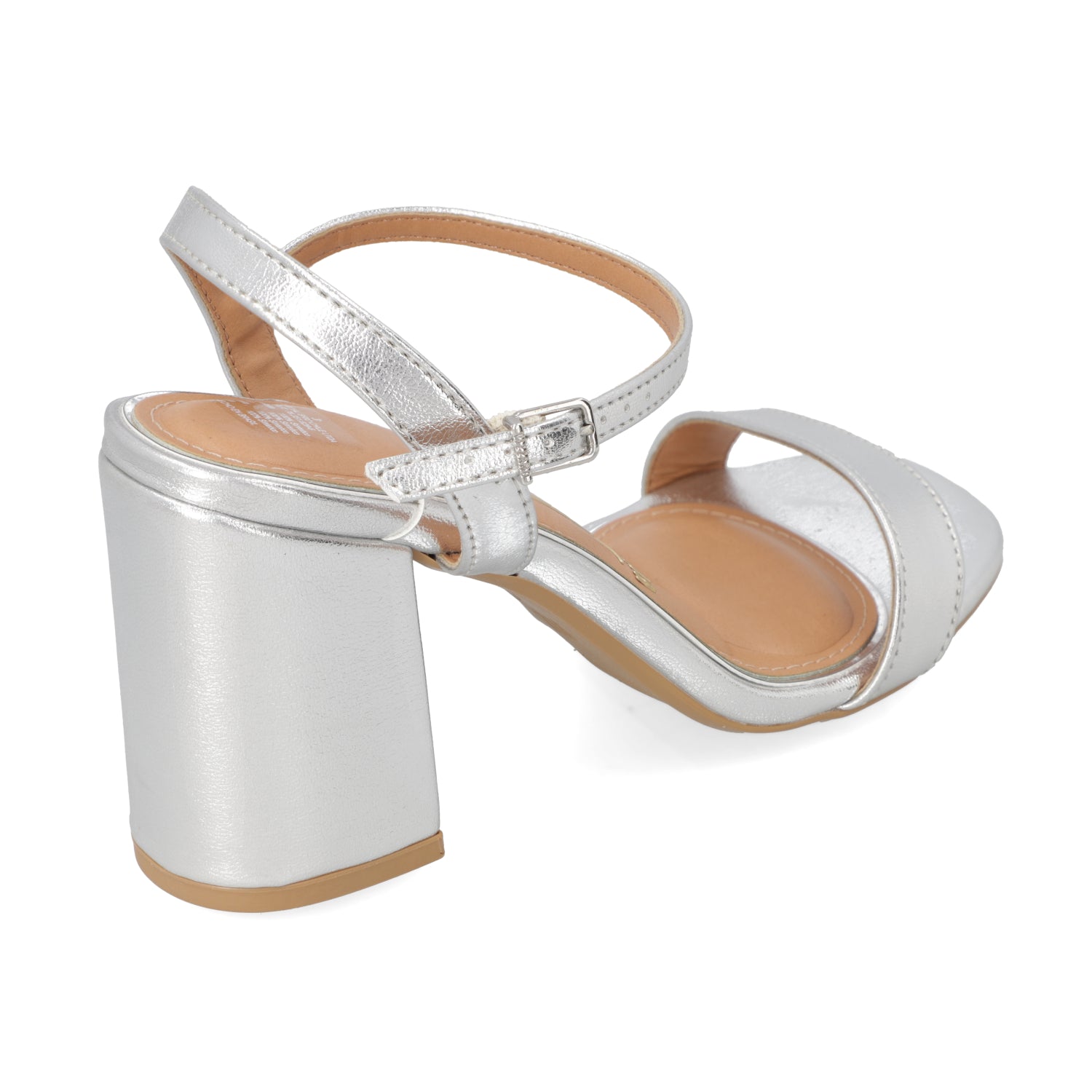 Sandalia Taco Cuadrado Eco Cuero Metalizada 6409-208-14710-41