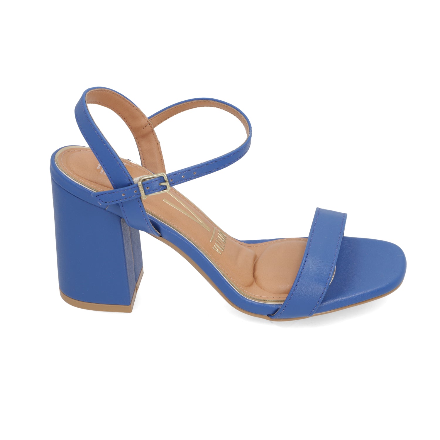 Sandalia Taco Cuadrado Eco Cuero Azul 6409-208-7286-98759