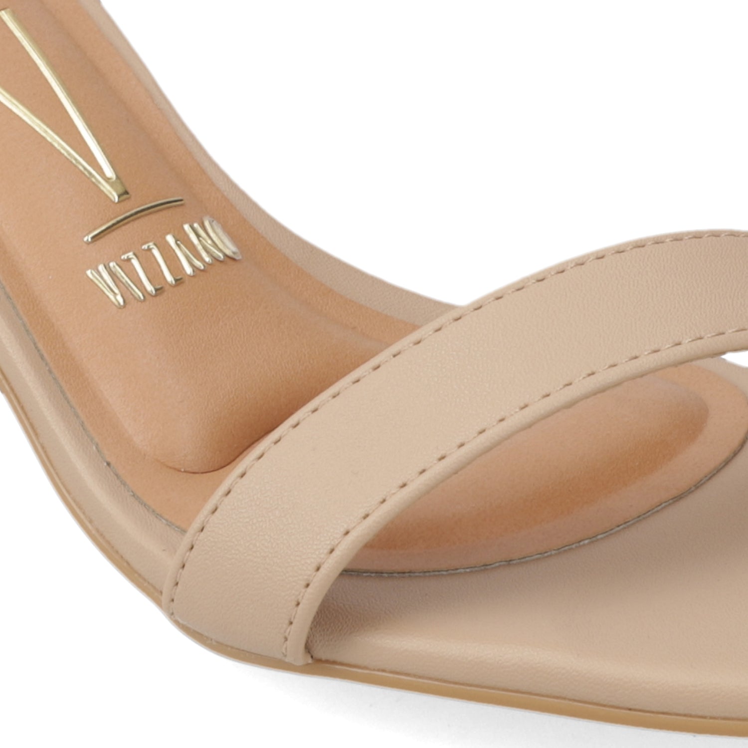 Sandalia Taco Ancho Medio Beige Vizzano Ecocuero 35 / Beige