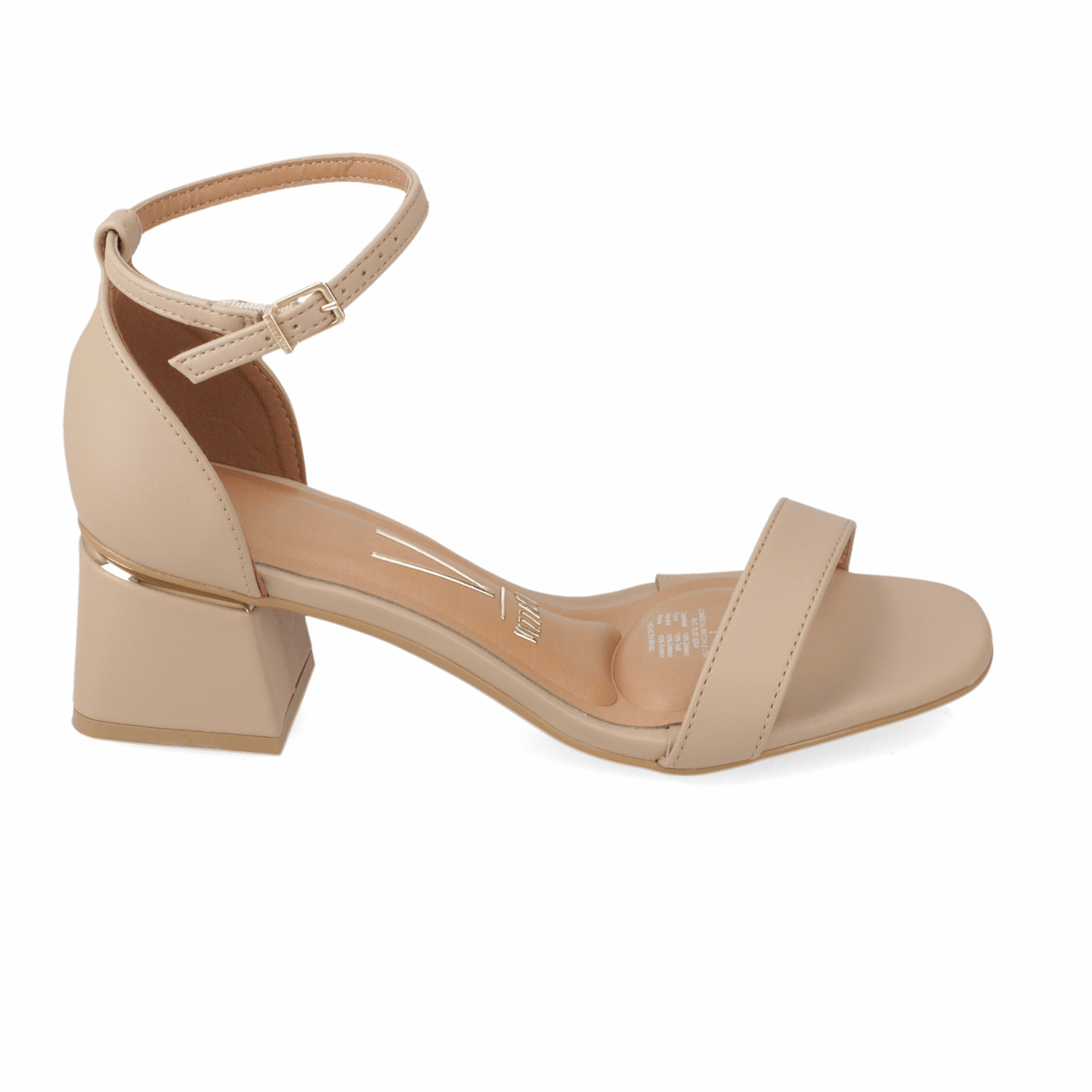 Sandalia Taco Ancho Medio Beige Vizzano Ecocuero 35 / Beige