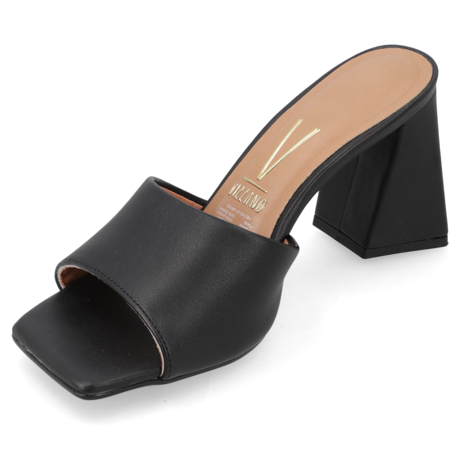 Sandalia Taco Ancho Alto Negro Vizzano Ecocuero 34 / Negro