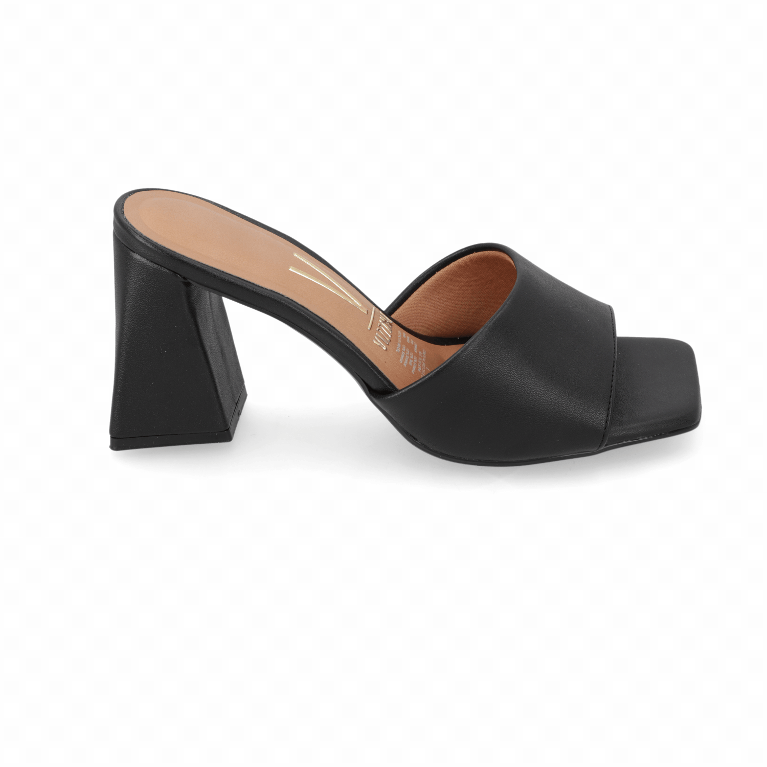 Sandalia Taco Ancho Alto Negro Vizzano Ecocuero 34 / Negro