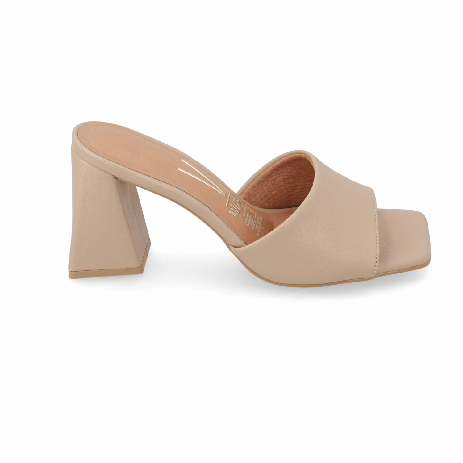 Sandalia Taco Ancho Alto Beige Vizzano Ecocuero 34 / Beige