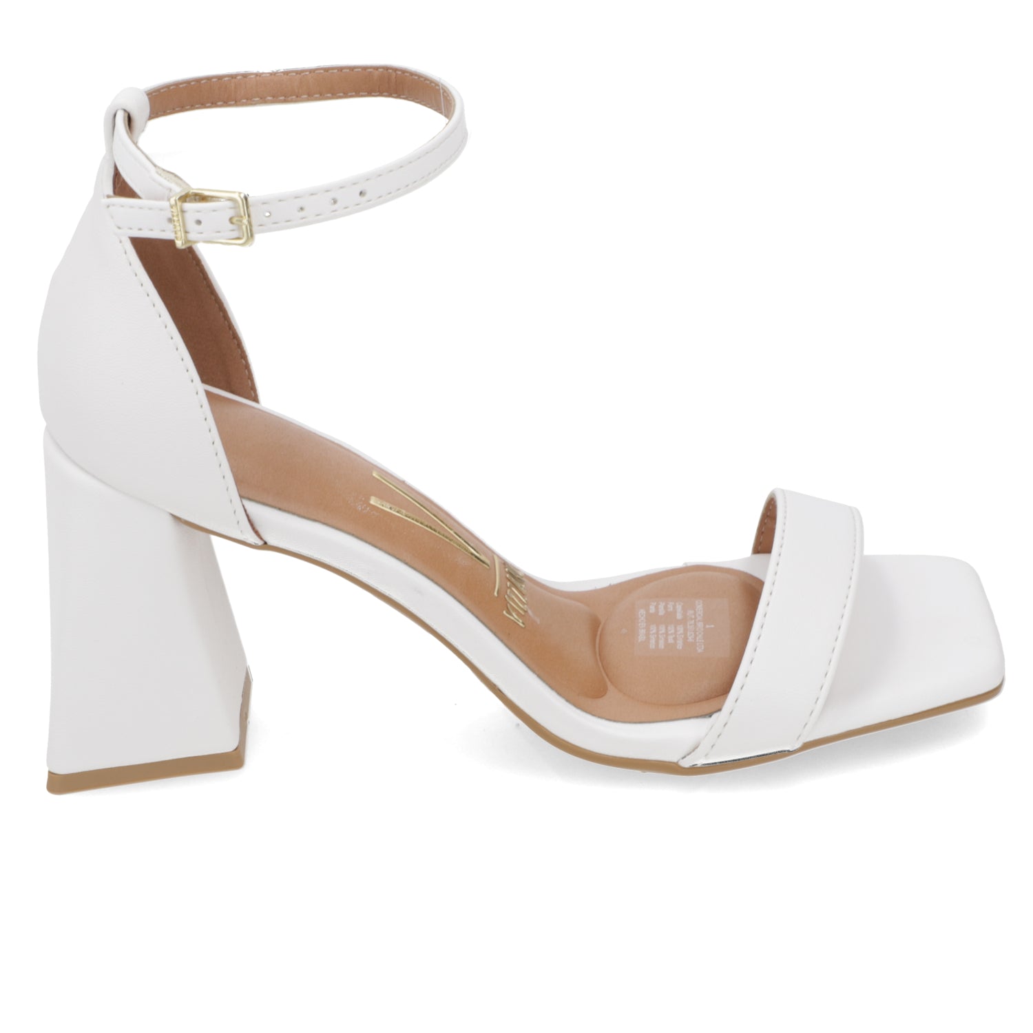 Sandalia Taco Ancho Eco Cuero Blanco 35 / Blanco