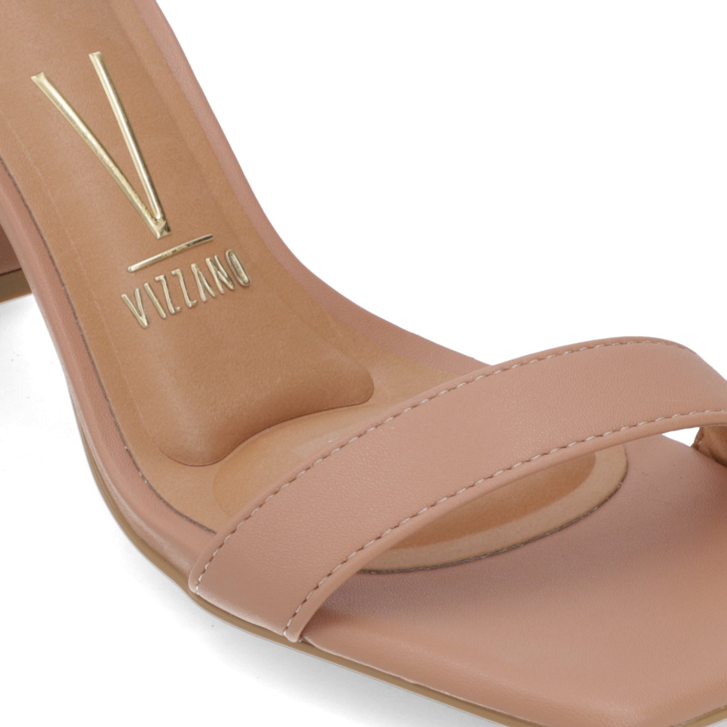 Sandalia Taco Ancho Eco Cuero Nude 35