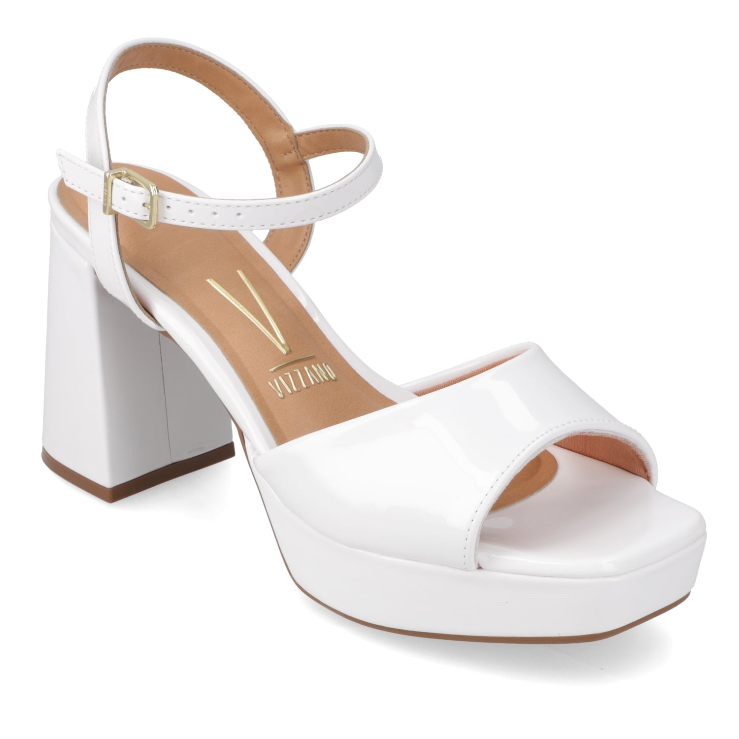 Sandalia Taco Ancho Blanca Vizzano 35 / Blanco