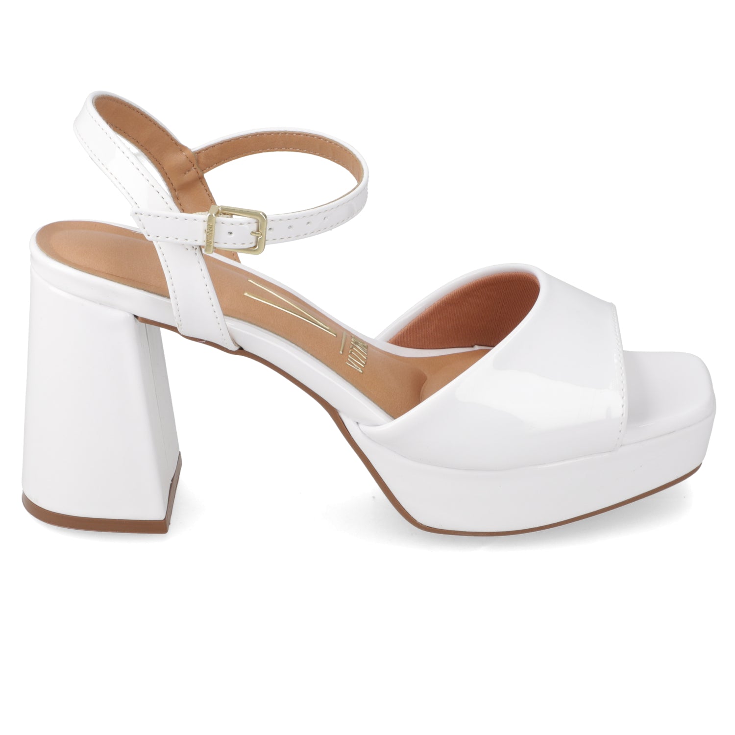 Sandalia Taco Ancho Blanca Vizzano 35 / Blanco