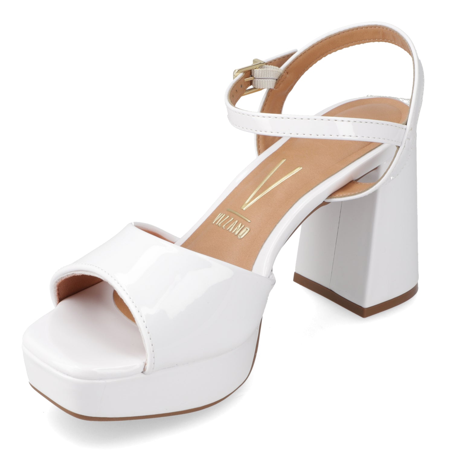 Sandalia Taco Ancho Blanca Vizzano 35 / Blanco
