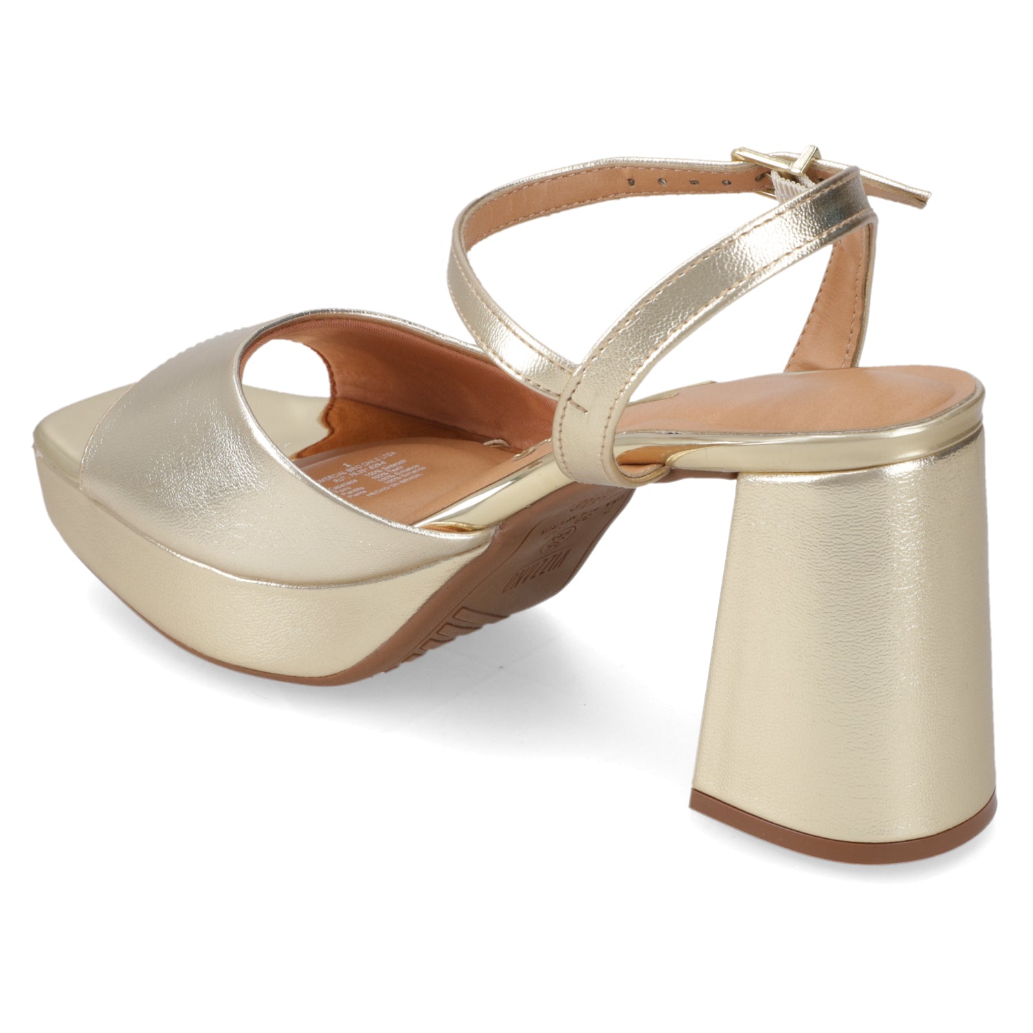 Sandalia Taco Ancho Dorada Vizzano 34 / Dorado
