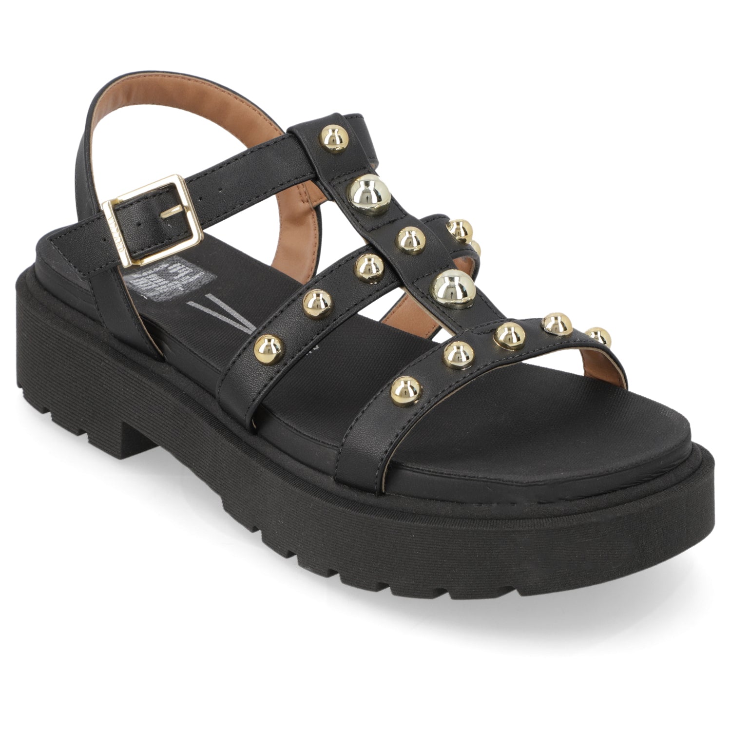 Sandalia Plataforma Negro Vizzano Ecocuero 35 / Negro