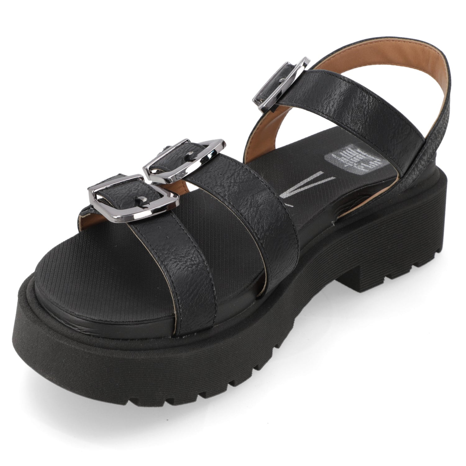 Sandalia Plataforma Negro Vizzano Ecocuero 35 / Negro