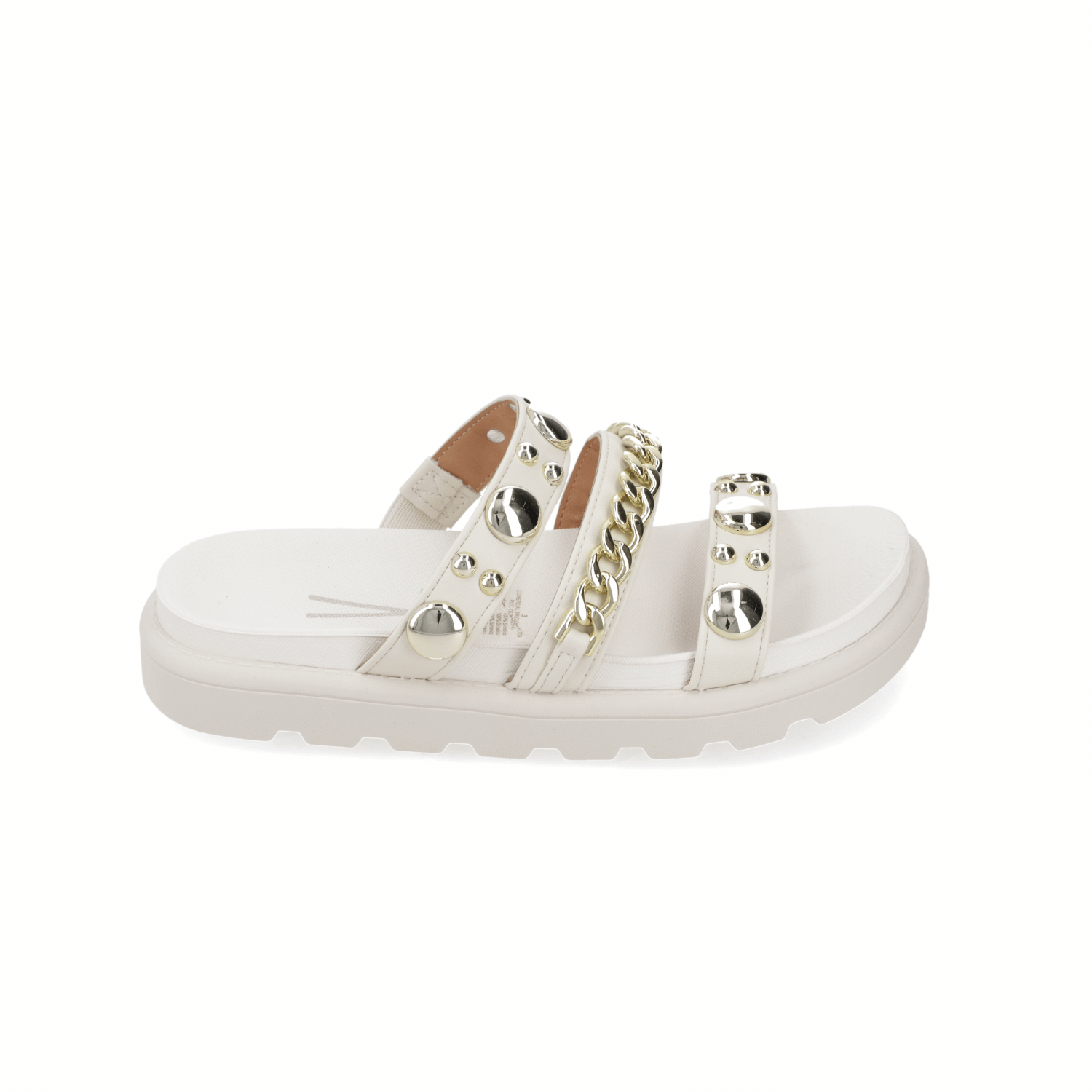 Sandalia Plana Eco Cuero Blanco 35 / Blanco