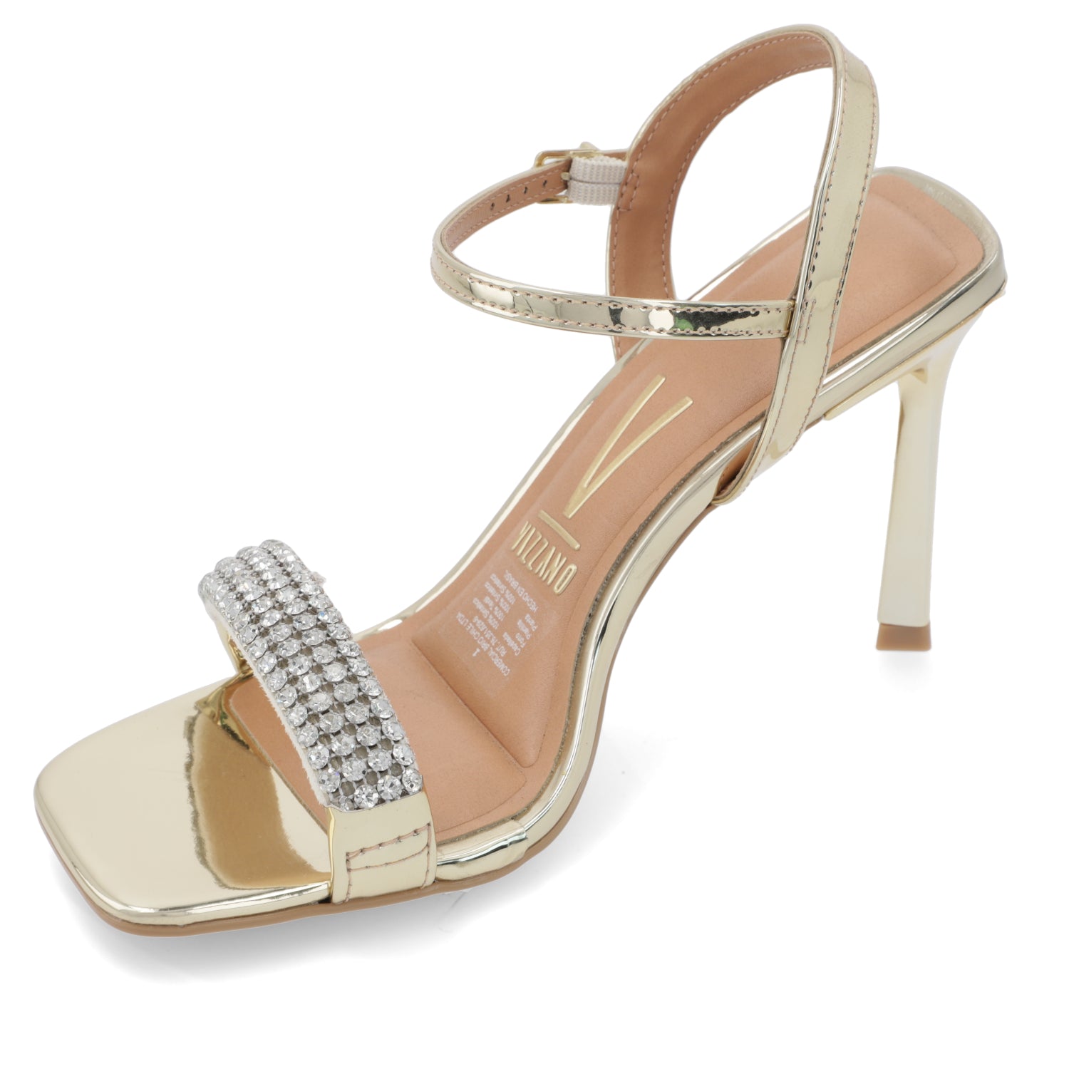 Sandalia Taco Aguja Eco Cuero Dorado 6516-203-28556-99163