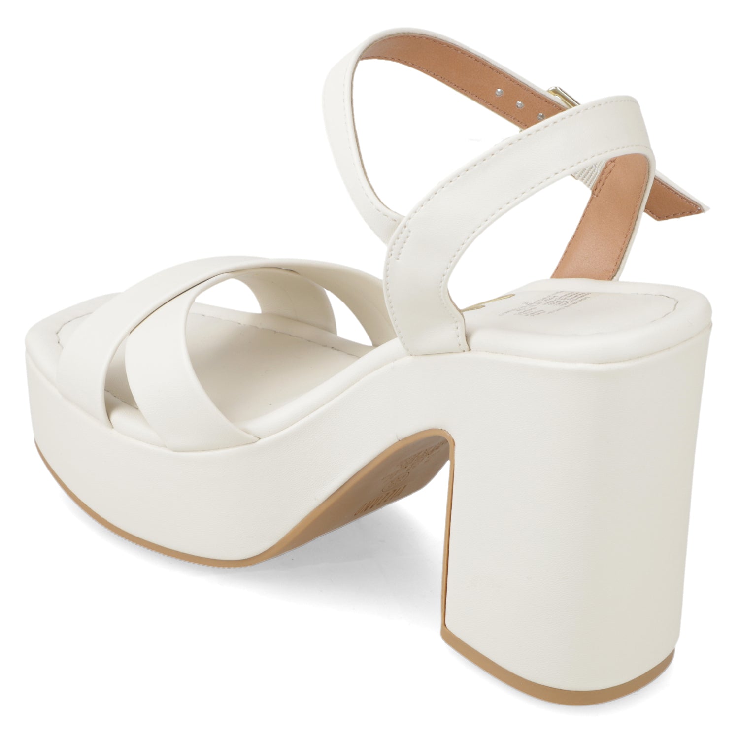 Sandalia Taco Ancho Alto Blanco OFF Vizzano Ecocuero 34 / Blanco OFF