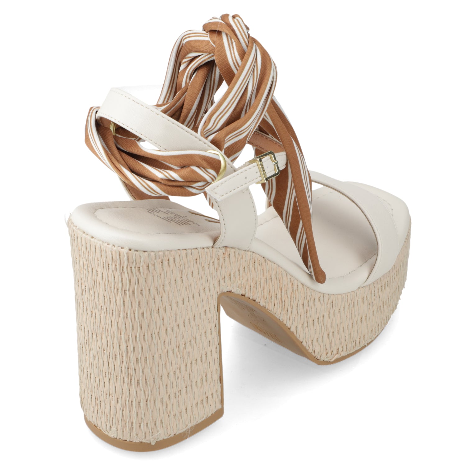 Sandalia Taco Ancho Alto Blanco OFF Vizzano