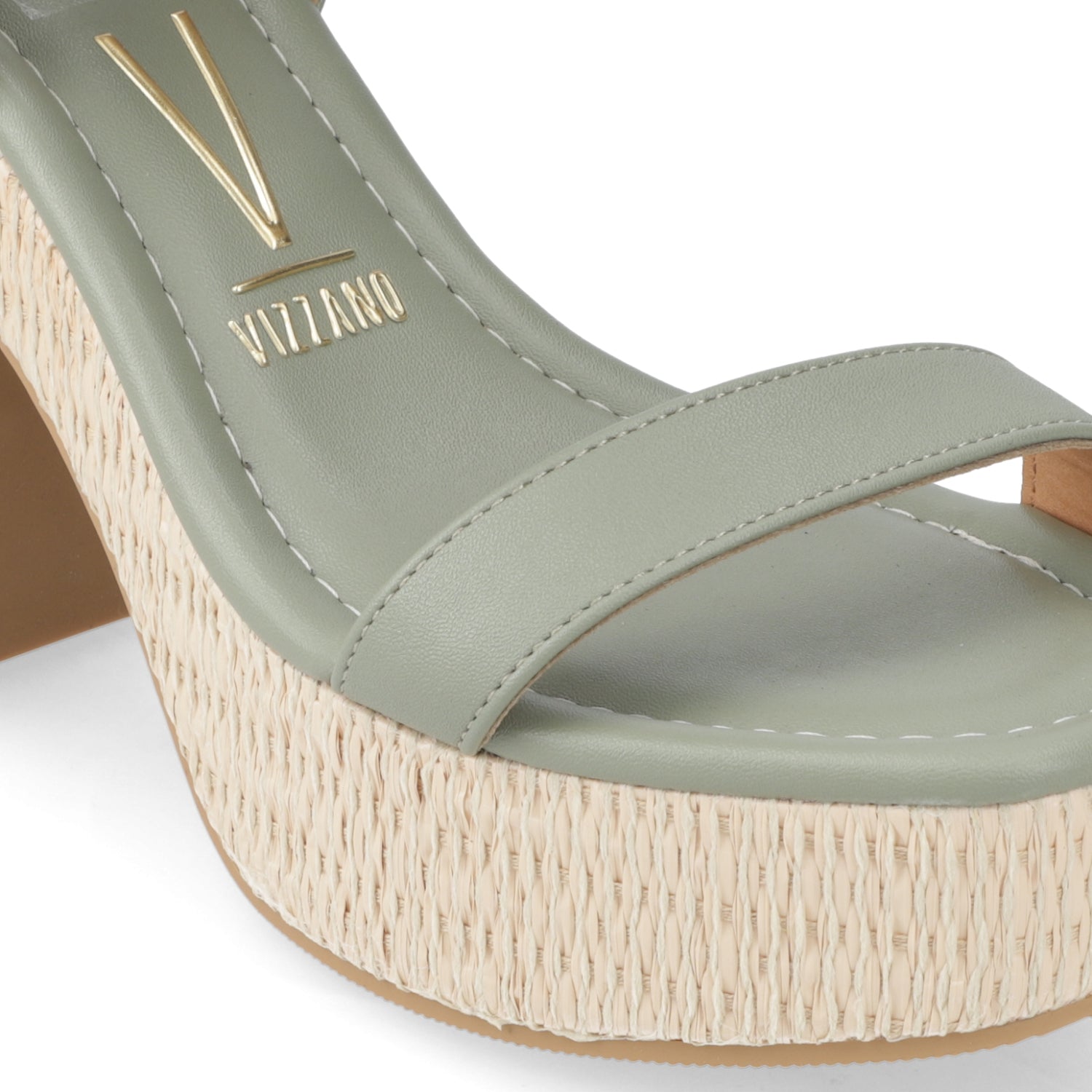 Sandalia Taco Ancho Alto Verde Vizzano