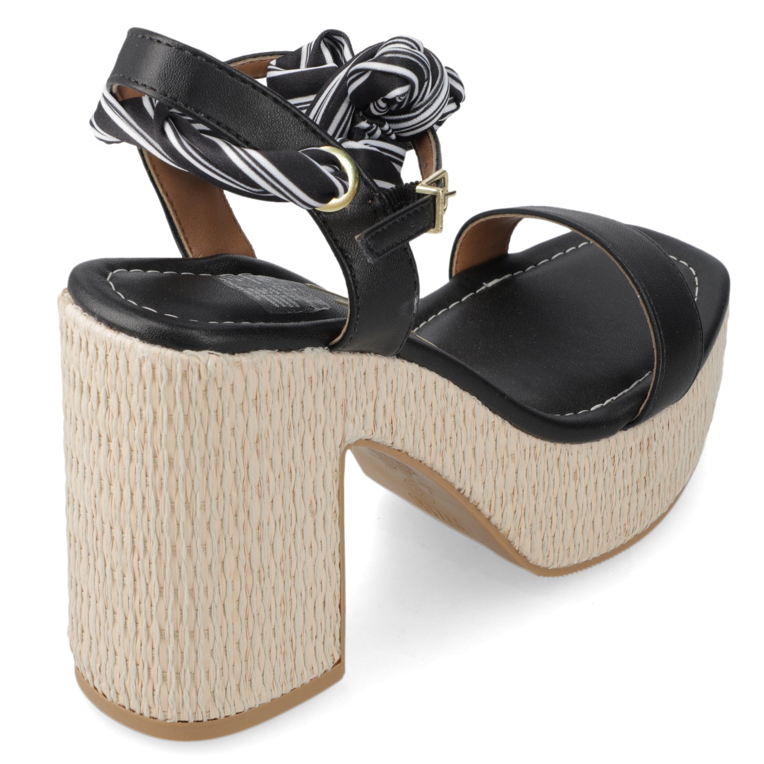 Sandalia Taco Ancho Alto Negro Vizzano