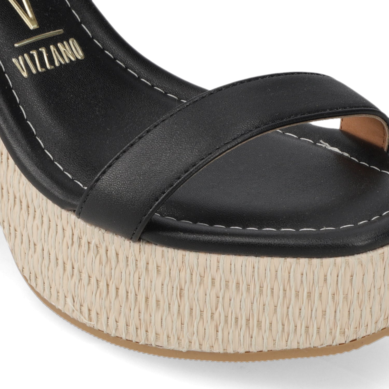 Sandalia Taco Ancho Alto Negro Vizzano