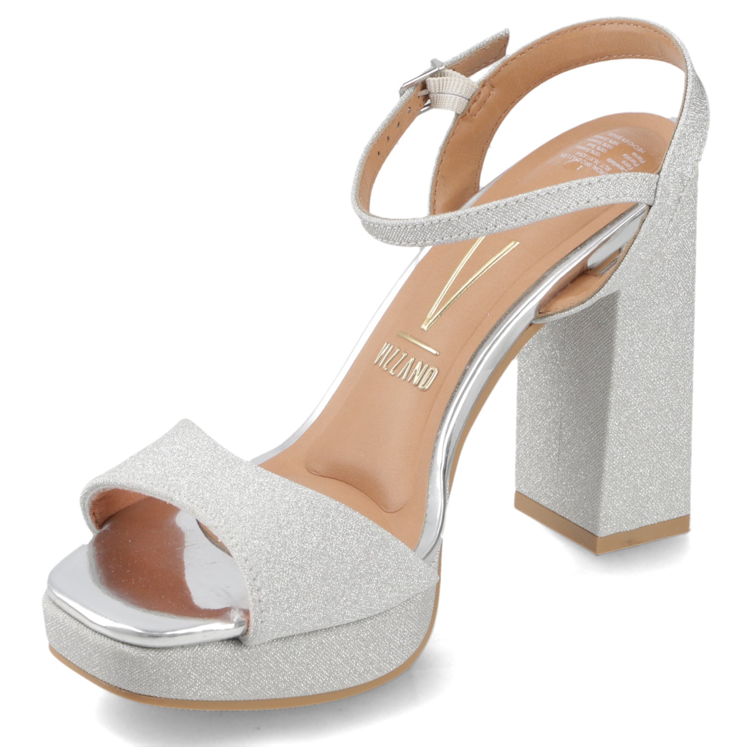 Sandalia Taco Plateado Vizzano