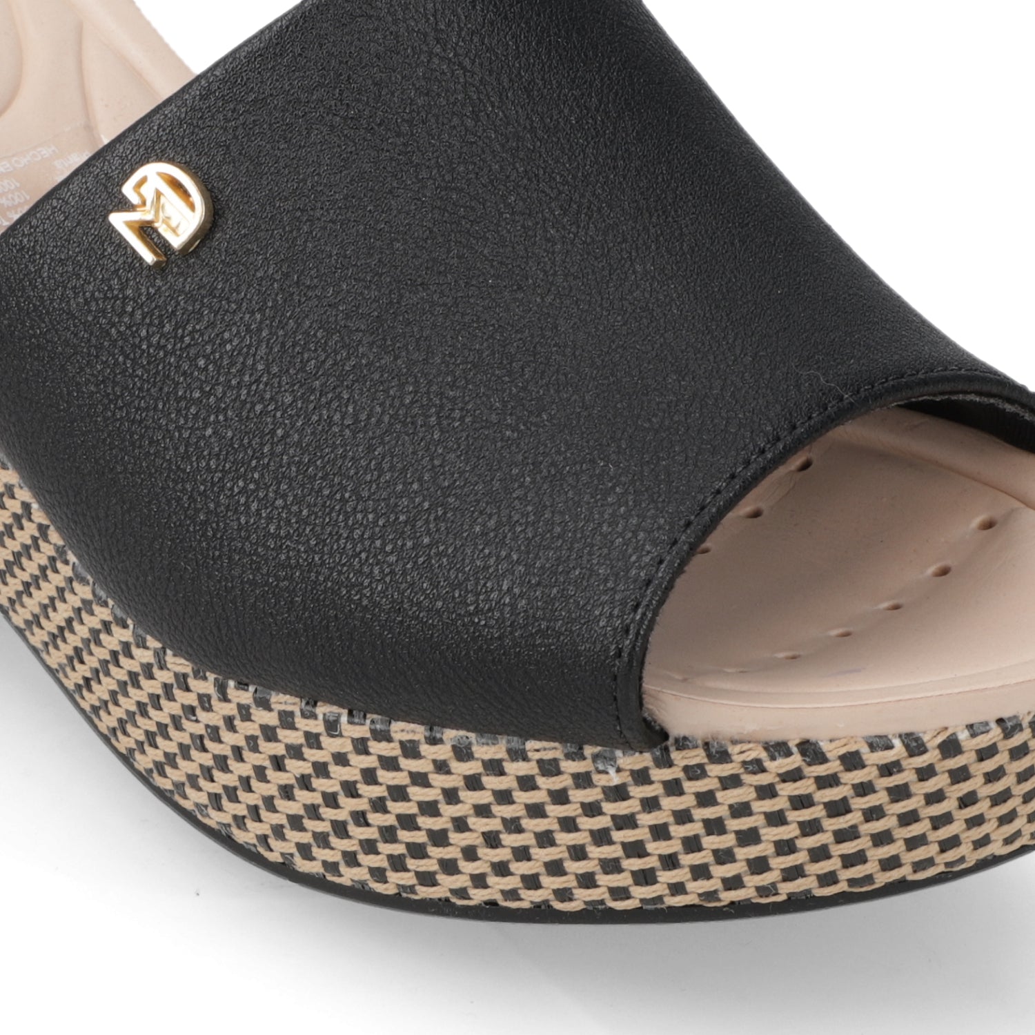 Sandalia Taco Cuña Medio Negro Modare Ecocuero 35 / Negro