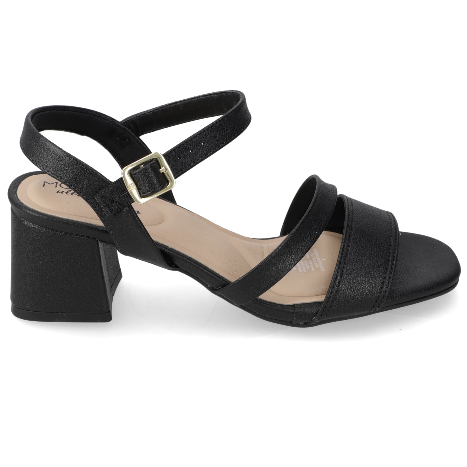 Sandalia Taco Ancho Medio Negro Modare Ecocuero 35 / Negro