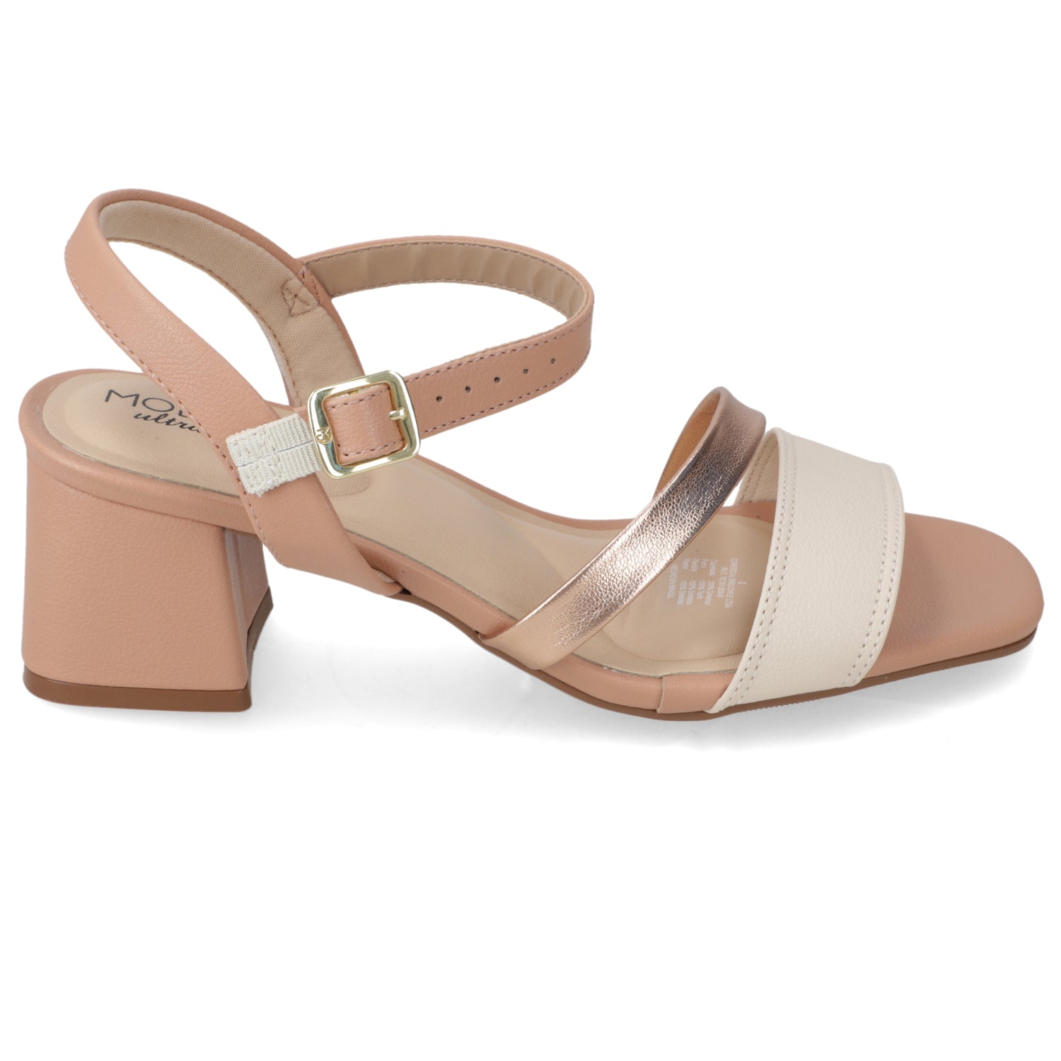 Sandalia Taco Ancho Medio Nude Modare Ecocuero 35 / Nude