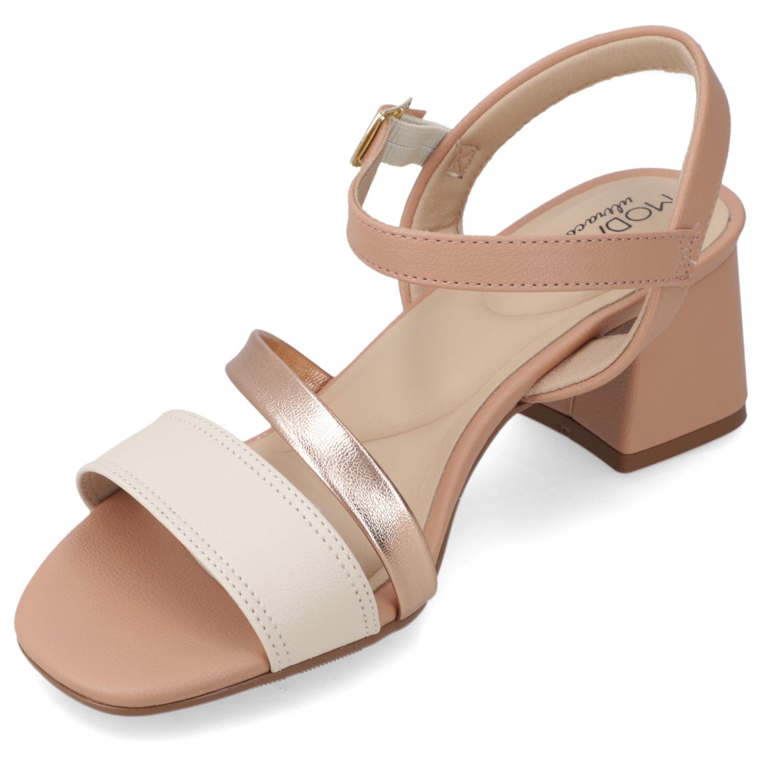 Sandalia Taco Ancho Medio Nude Modare Ecocuero 35 / Nude