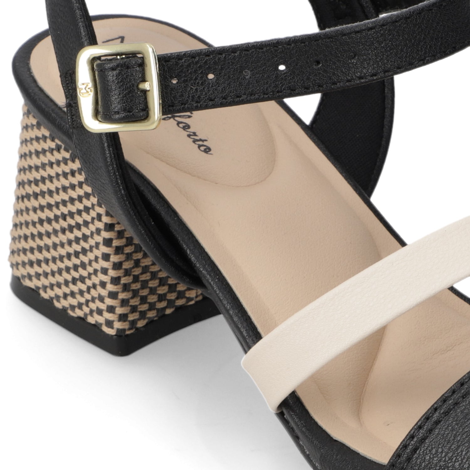 Sandalia Taco Ancho Medio Negro Modare Ecocuero 35 / Negro