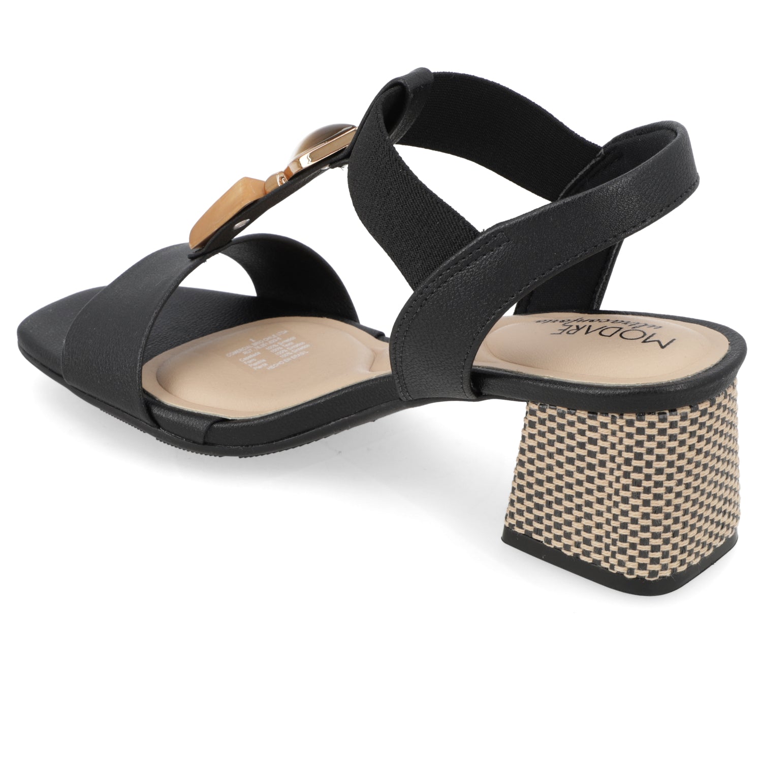 Sandalia Taco Ancho Medio Negro Modare Ecocuero 35 / Negro