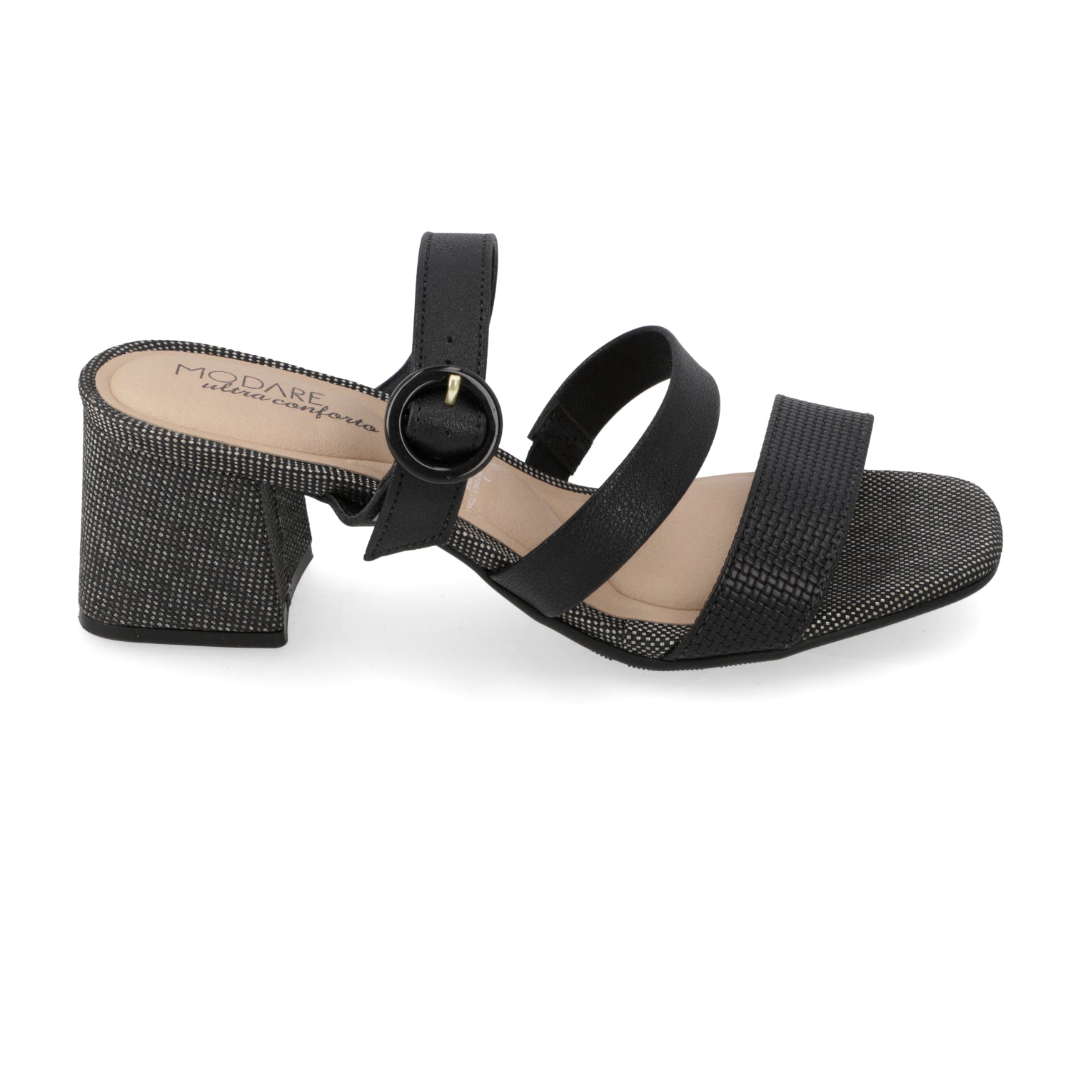 Sandalia Taco Cuadrado Eco Cuero Negro 7172-118-28613