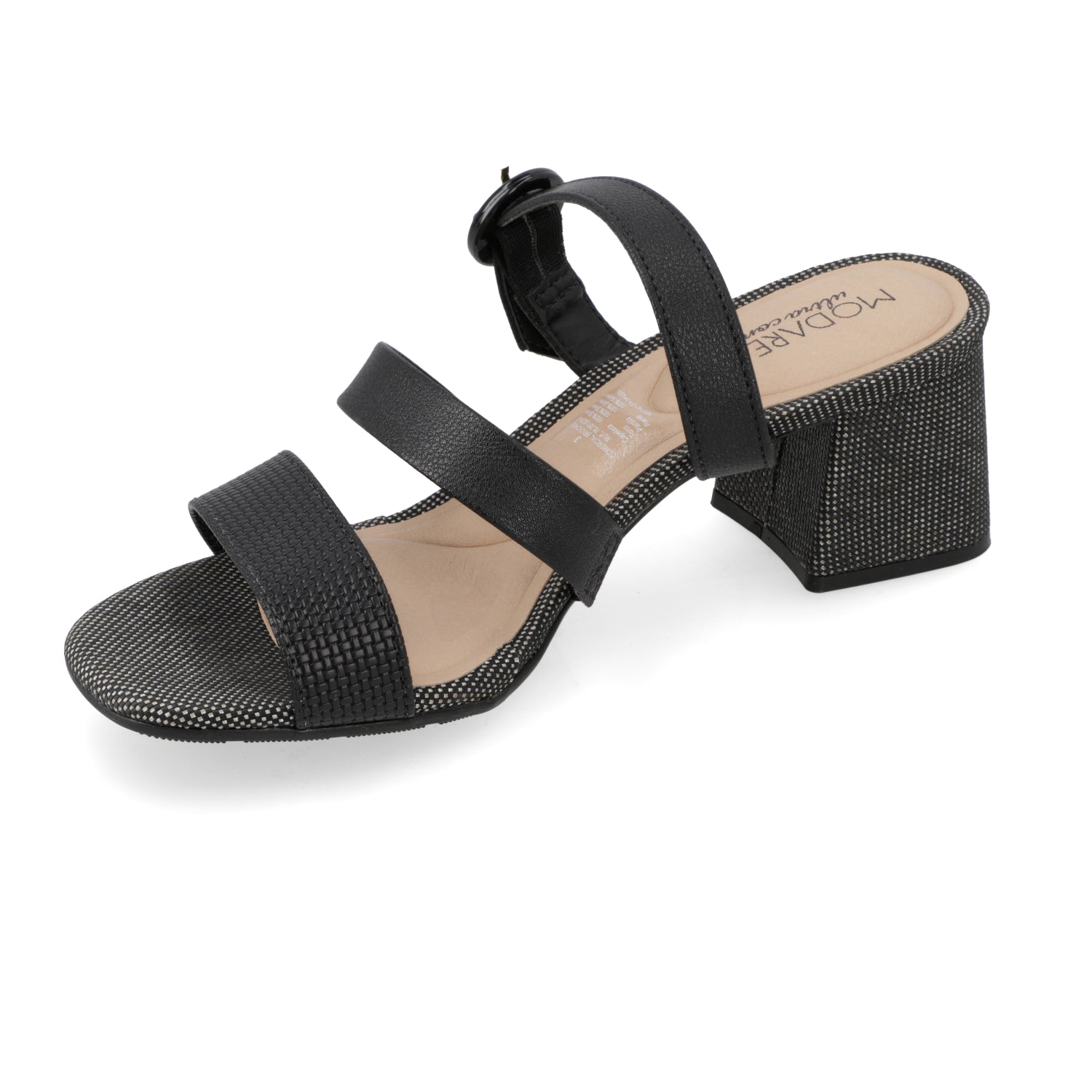 Sandalia Taco Cuadrado Eco Cuero Negro 7172-118-28613