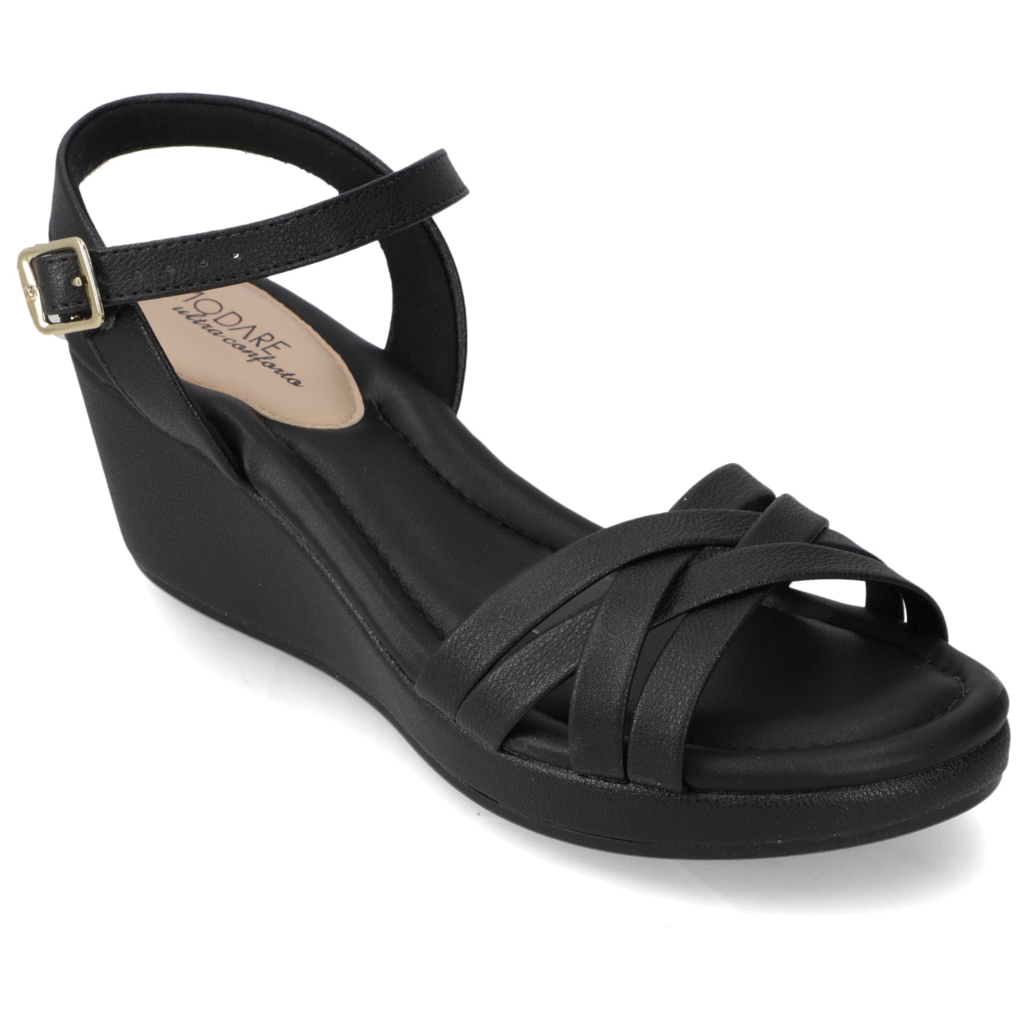 Sandalia Taco Cuña Negro Modare Ecocuero 35 / Negro