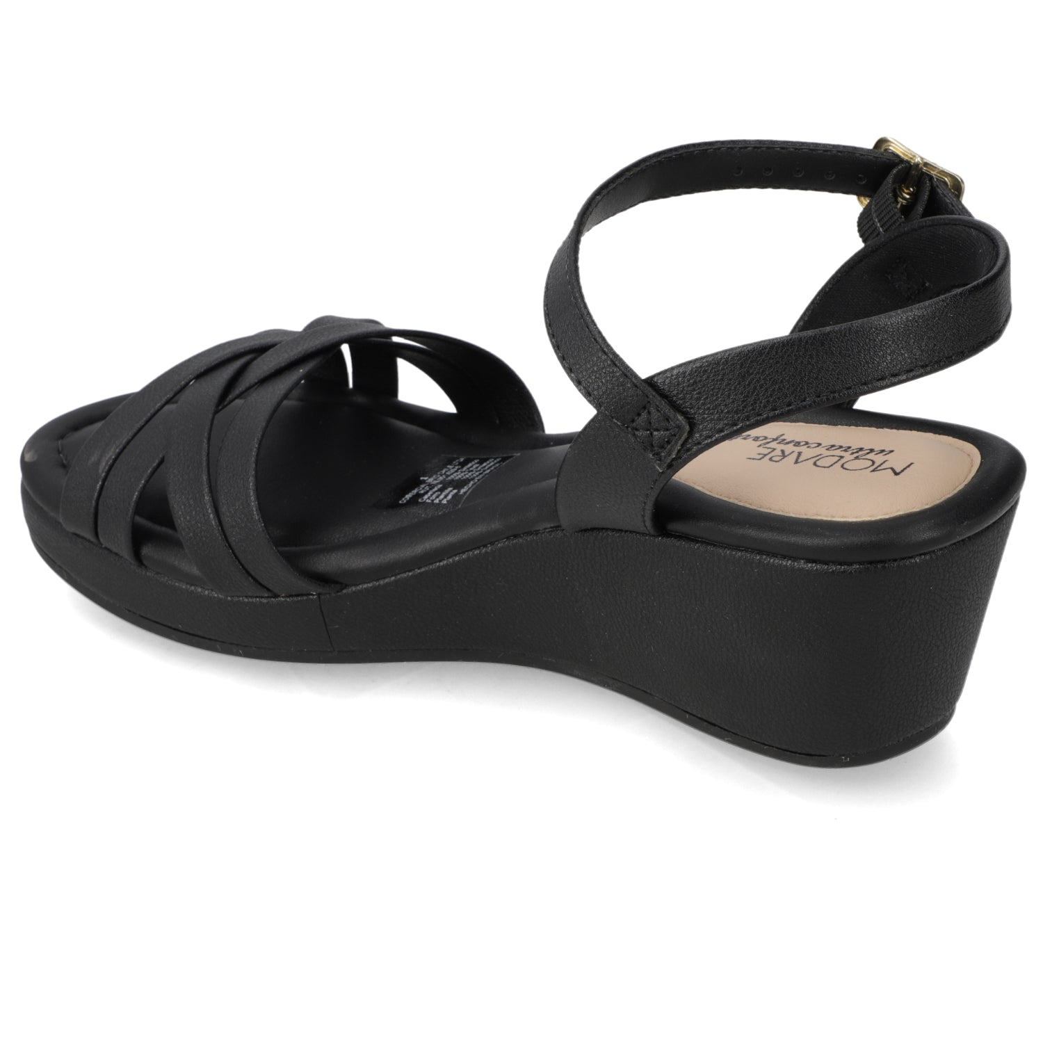 Sandalia Taco Cuña Negro Modare Ecocuero 35 / Negro