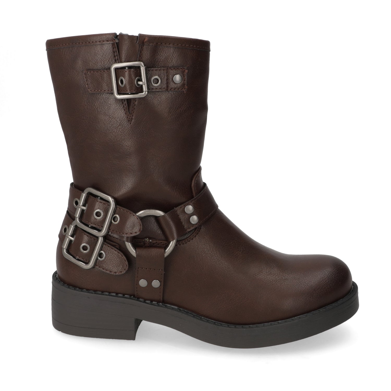 Bota Café con Hebillas 35 / Chocolate