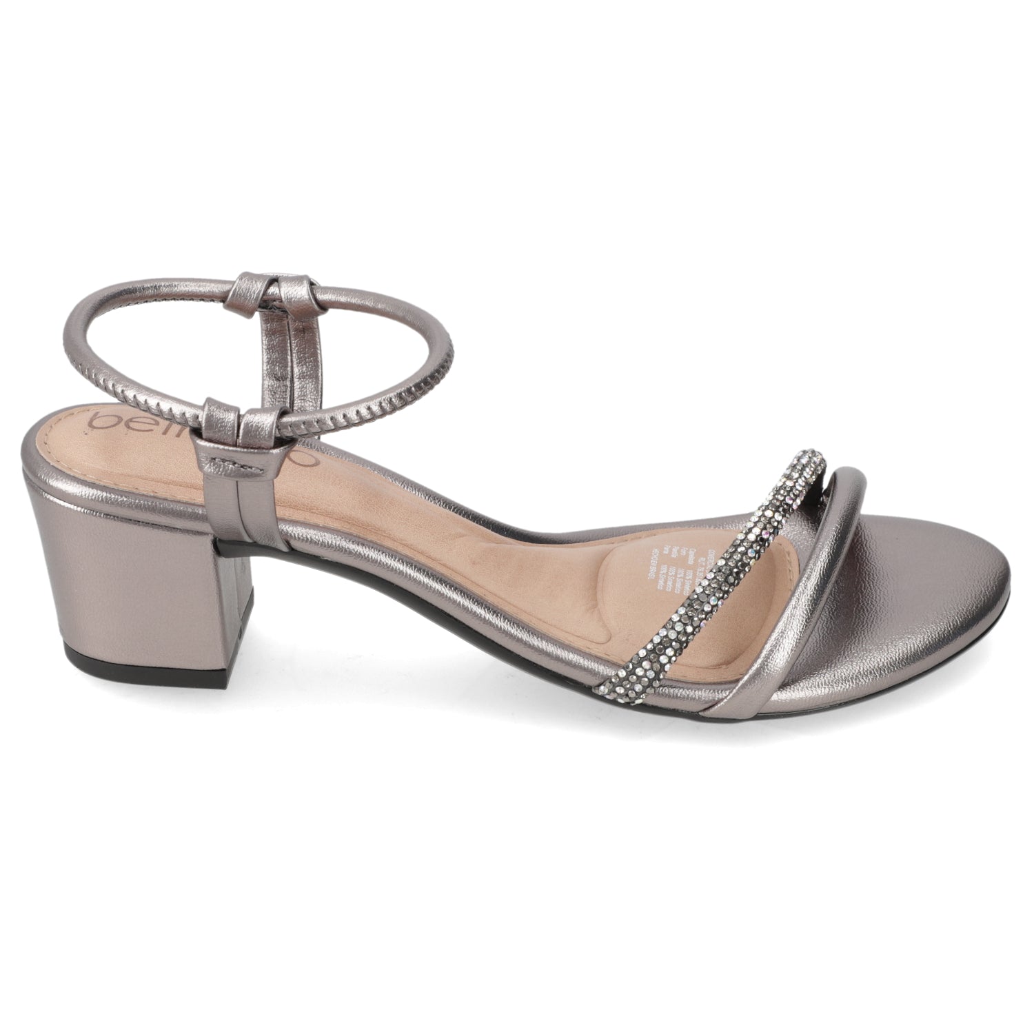 Sandalia Taco Ancho Medio Grafito Beira Rio Ecocuero Metalizado 35 / Grafito