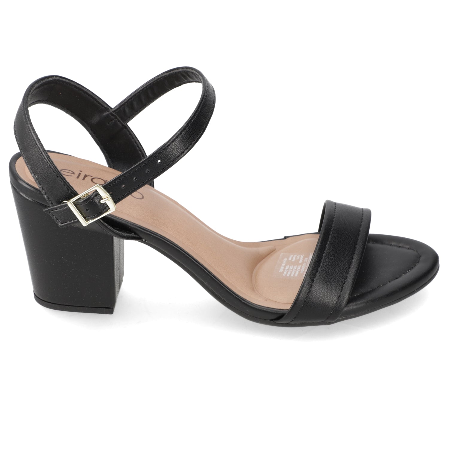 Sandalia Taco Ancho Medio Negro Beira Rio Ecocuero 34 / Negro