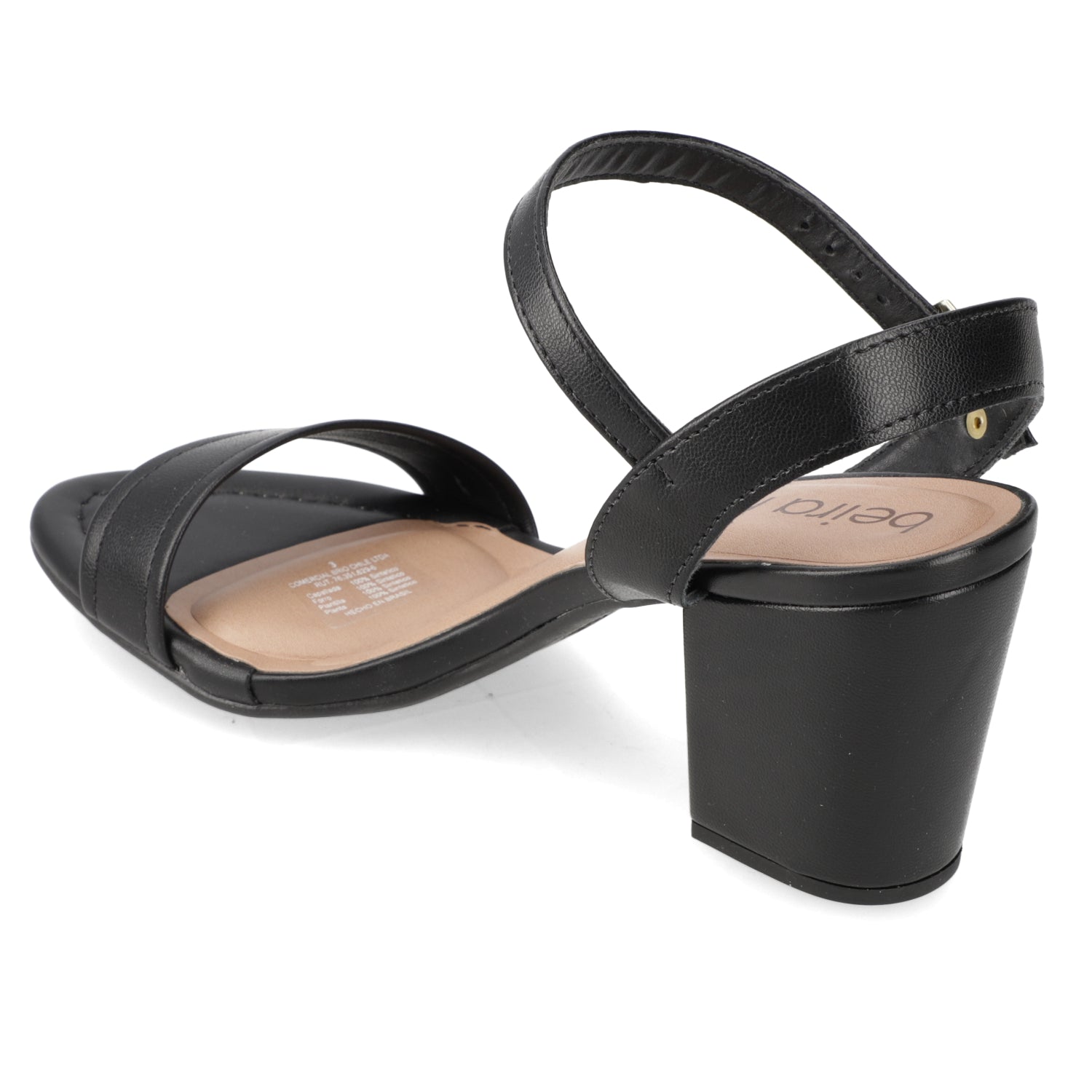 Sandalia Taco Ancho Medio Negro Beira Rio Ecocuero 34 / Negro