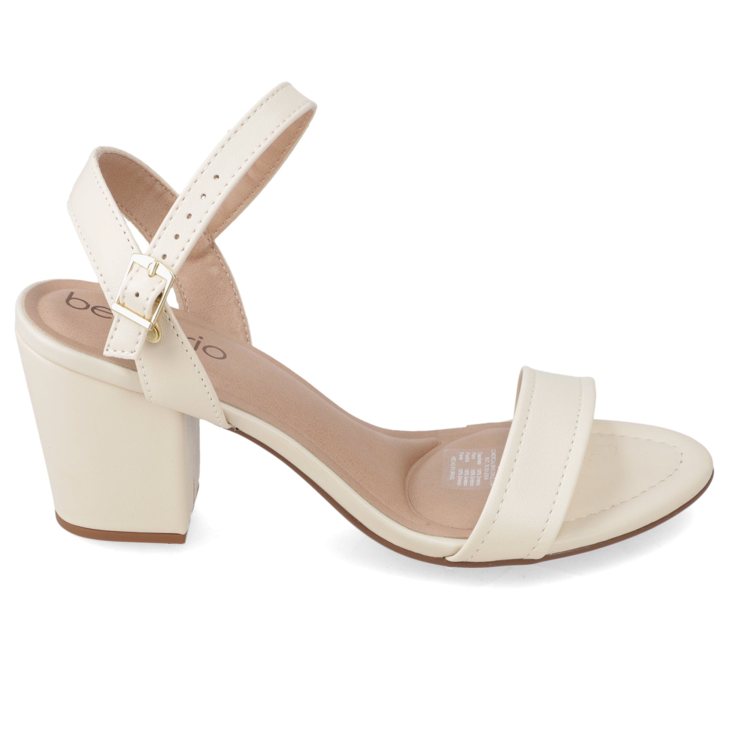 Sandalia Taco Ancho Medio Crema Beira Rio Ecocuero 34 / Crema