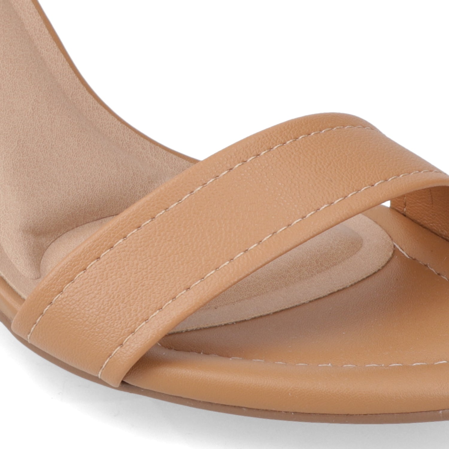 Sandalia Taco Ancho Medio Camel Beira Rio Ecocuero 34 / Camel