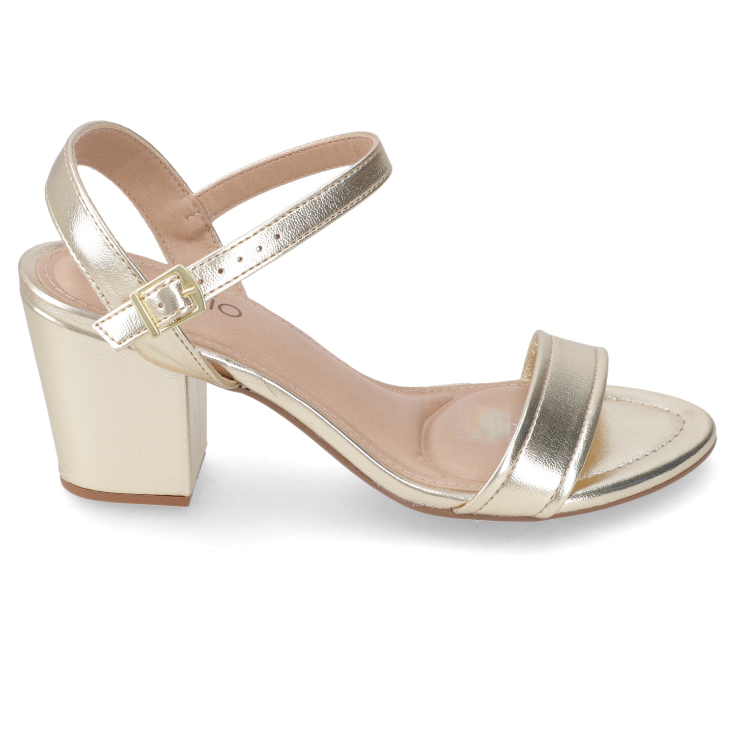 Sandalia Taco Ancho Medio Dorado Beira Rio Ecocuero Metalizado 34 / Dorado