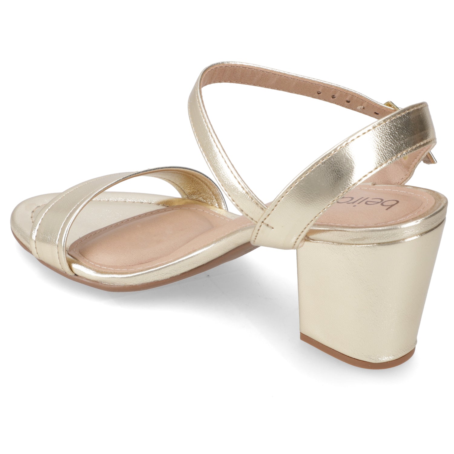 Sandalia Taco Ancho Medio Dorado Beira Rio Ecocuero Metalizado 34 / Dorado