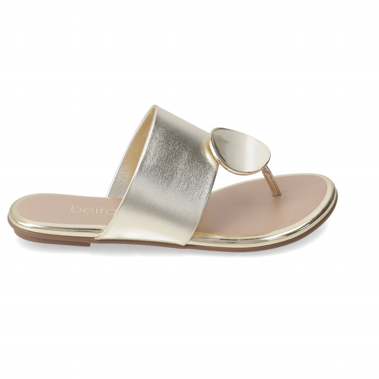 Sandalia Plana Dorada Beira Rio