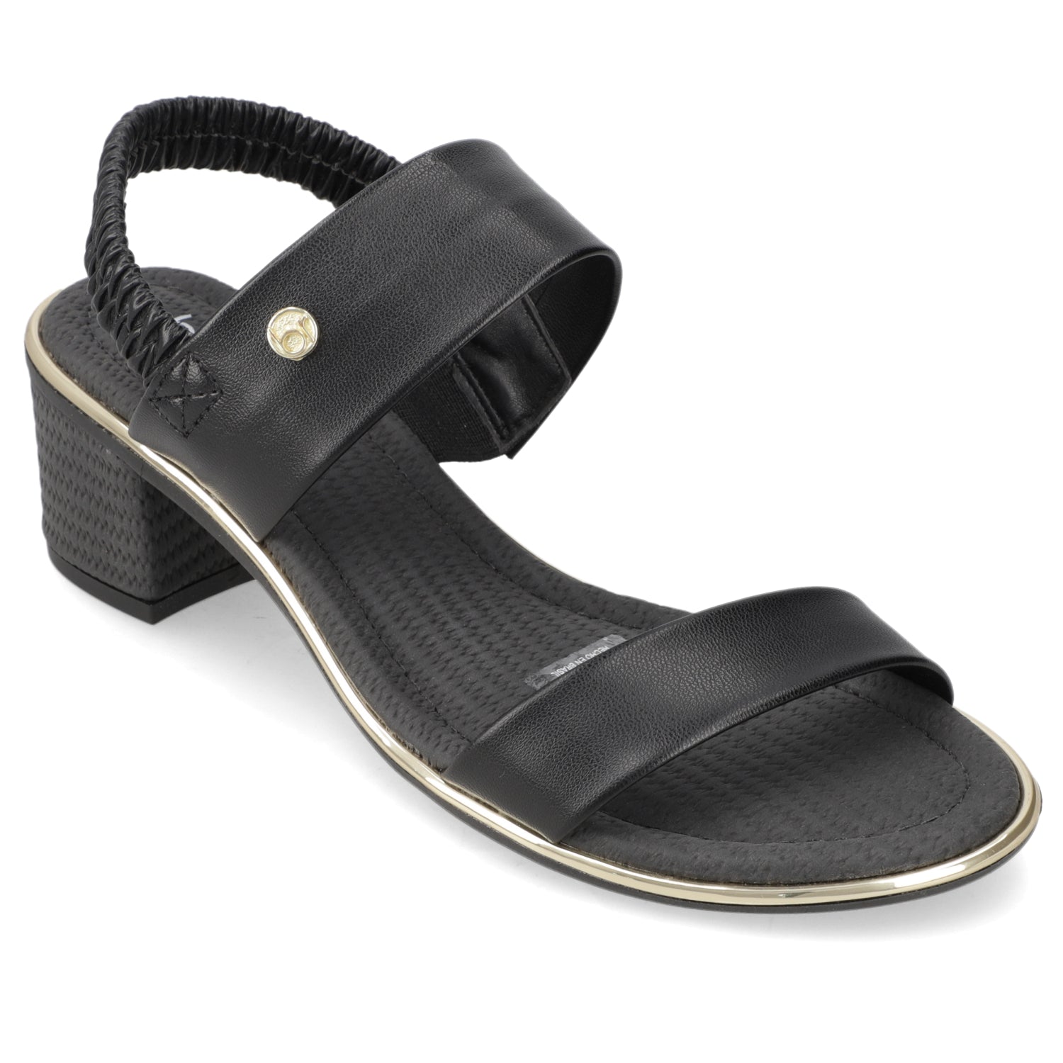 Sandalia Taco Ancho Medio Negro Beira Rio Ecocuero 35 / Negro