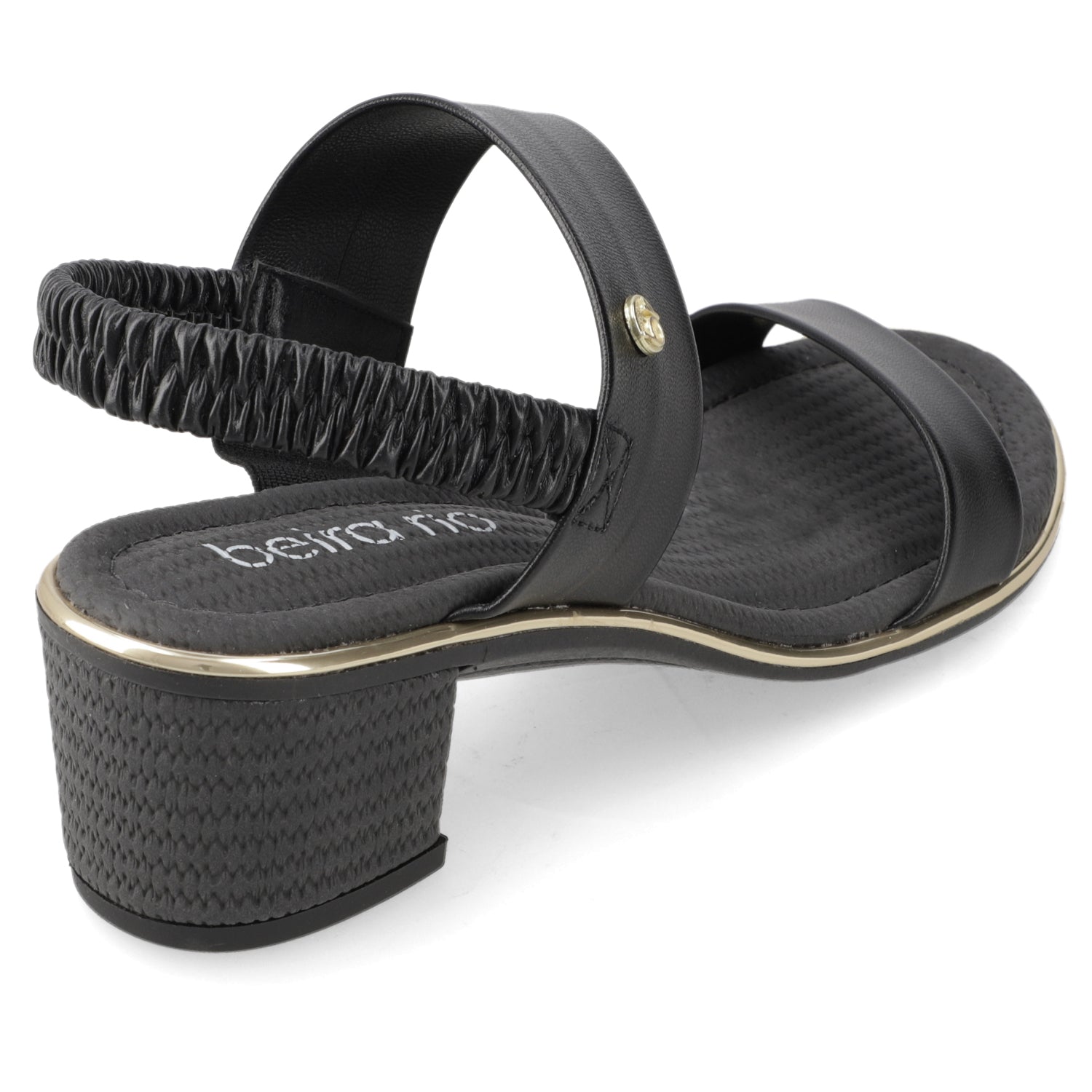 Sandalia Taco Ancho Medio Negro Beira Rio Ecocuero 35 / Negro